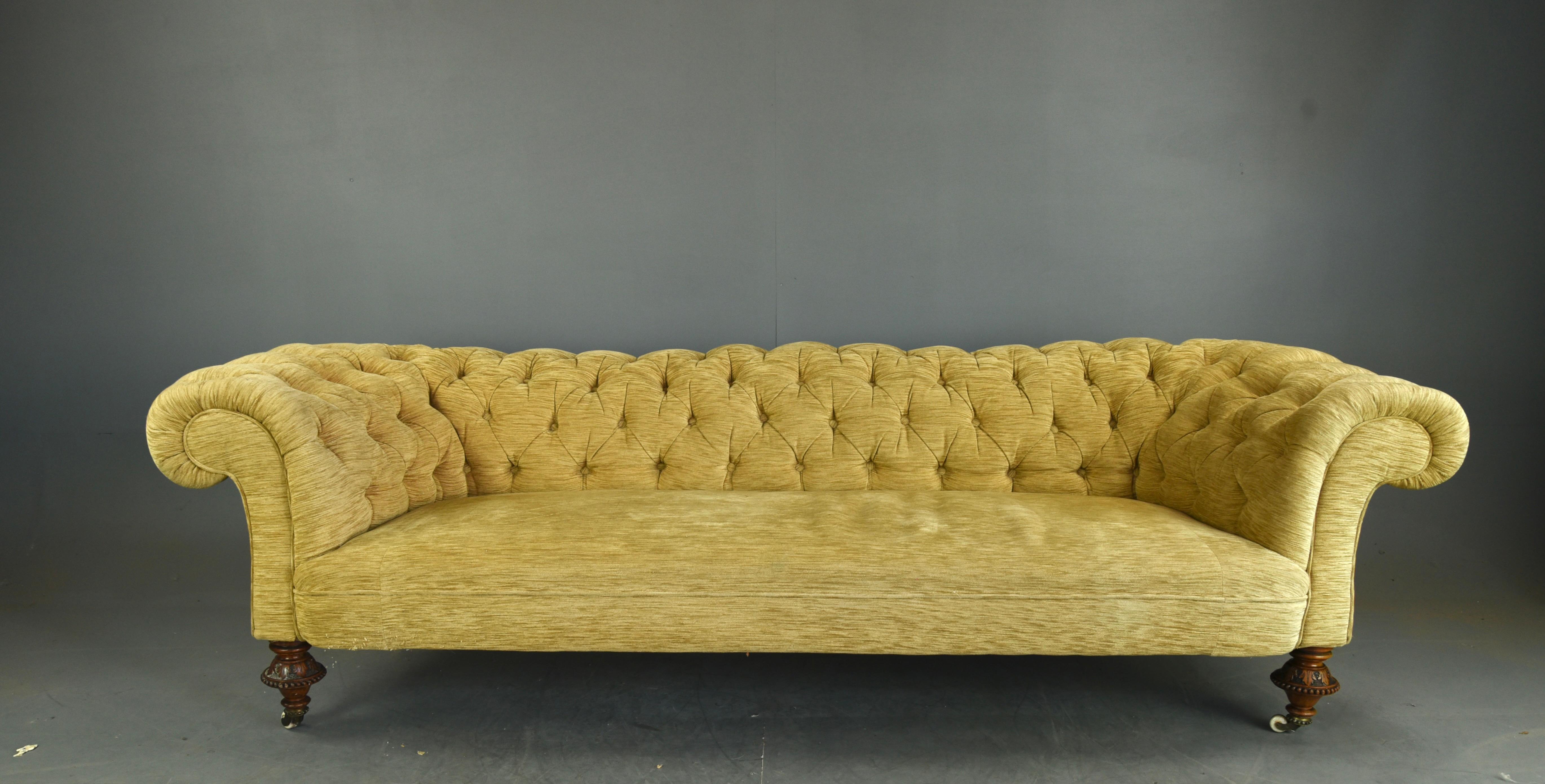 English Antique Early Large Victorian Chesterfield Sofa 2