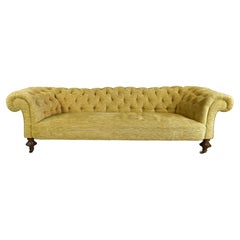 English Antique Early Large Victorian Chesterfield Sofa