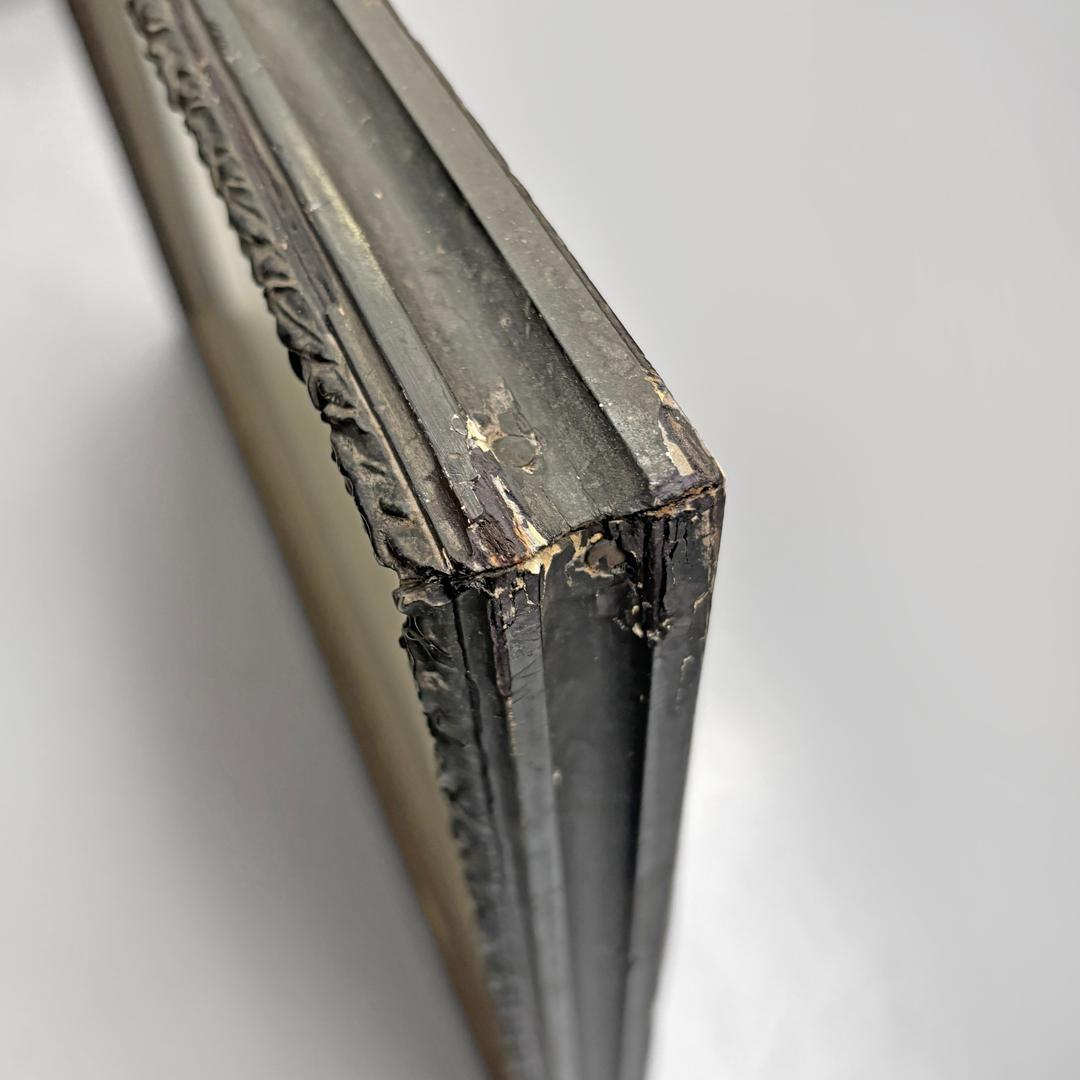 English antique etching print with black wood and golden metal frame, 1863 For Sale 3