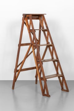 English Antique Folding Library Steps