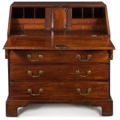 English Antique George III Mahogany Slant-Front Writing Desk circa 1790