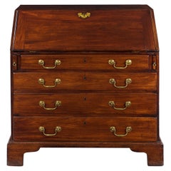 English Antique George III Mahogany Slant-Front Writing Desk circa 1790