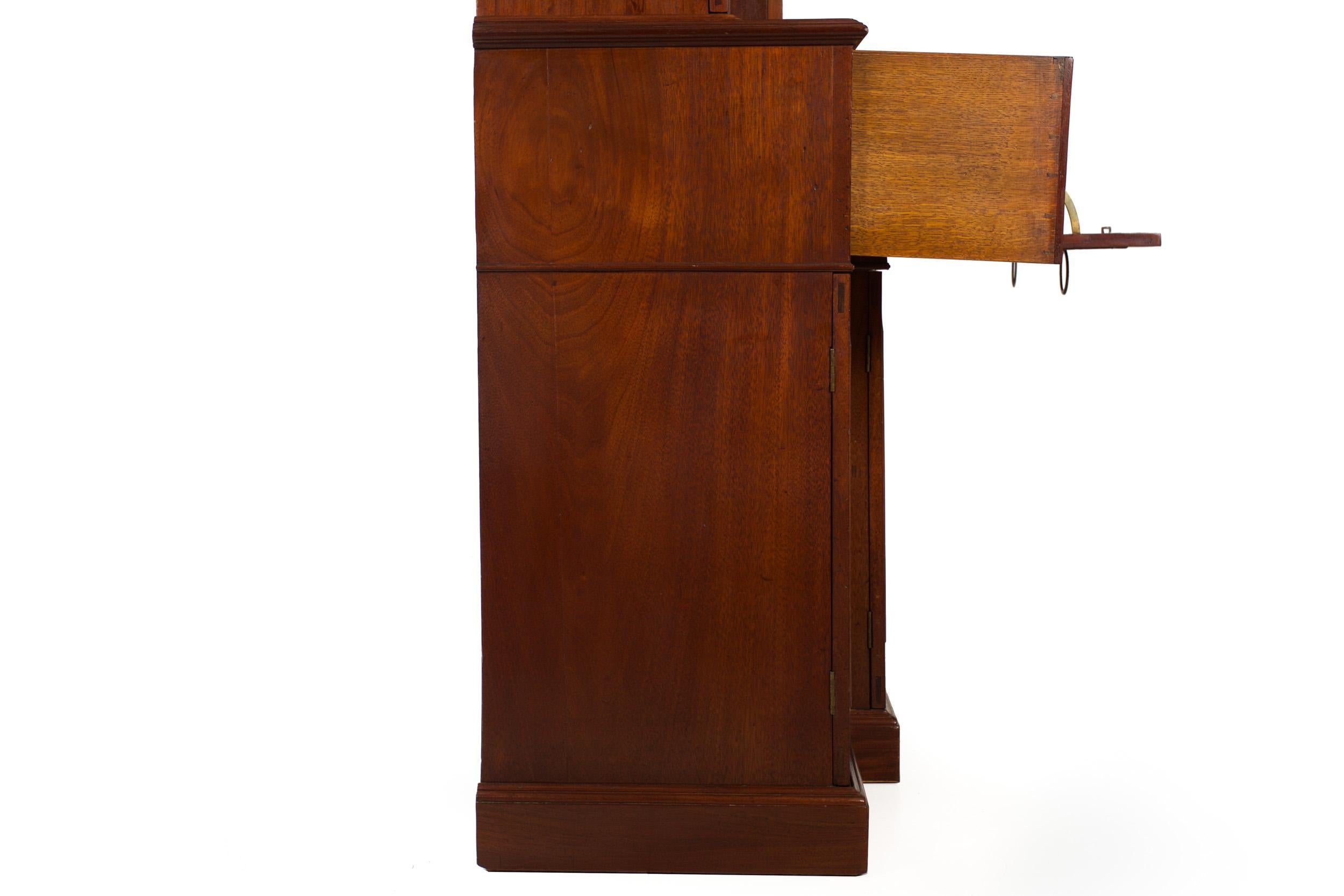 English Antique George III Style Mahogany Bookcase Breakfront Cabinet, 19th C 12