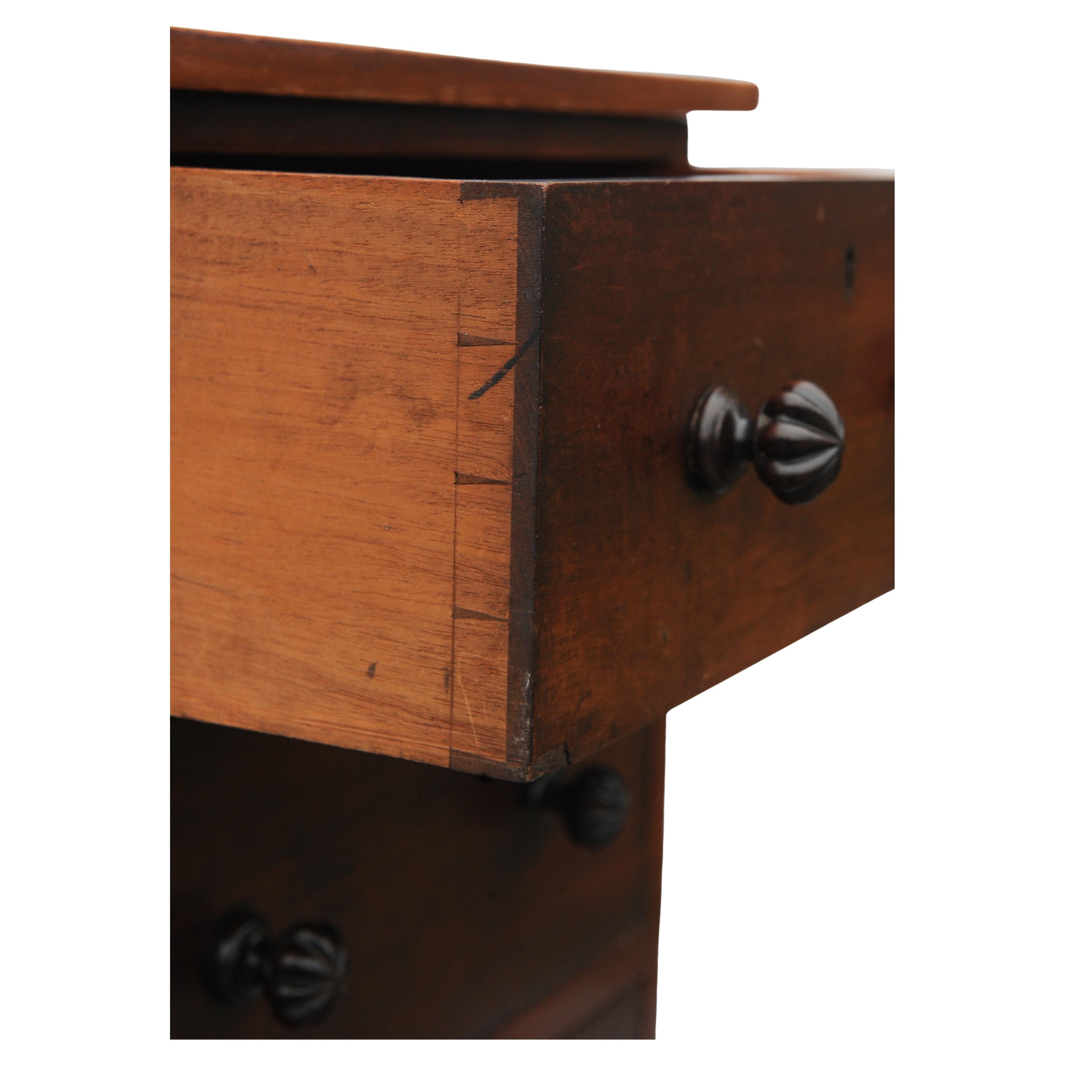 English Antique George III Three Drawer Bedside Tables By W Priest  1790s London For Sale 5