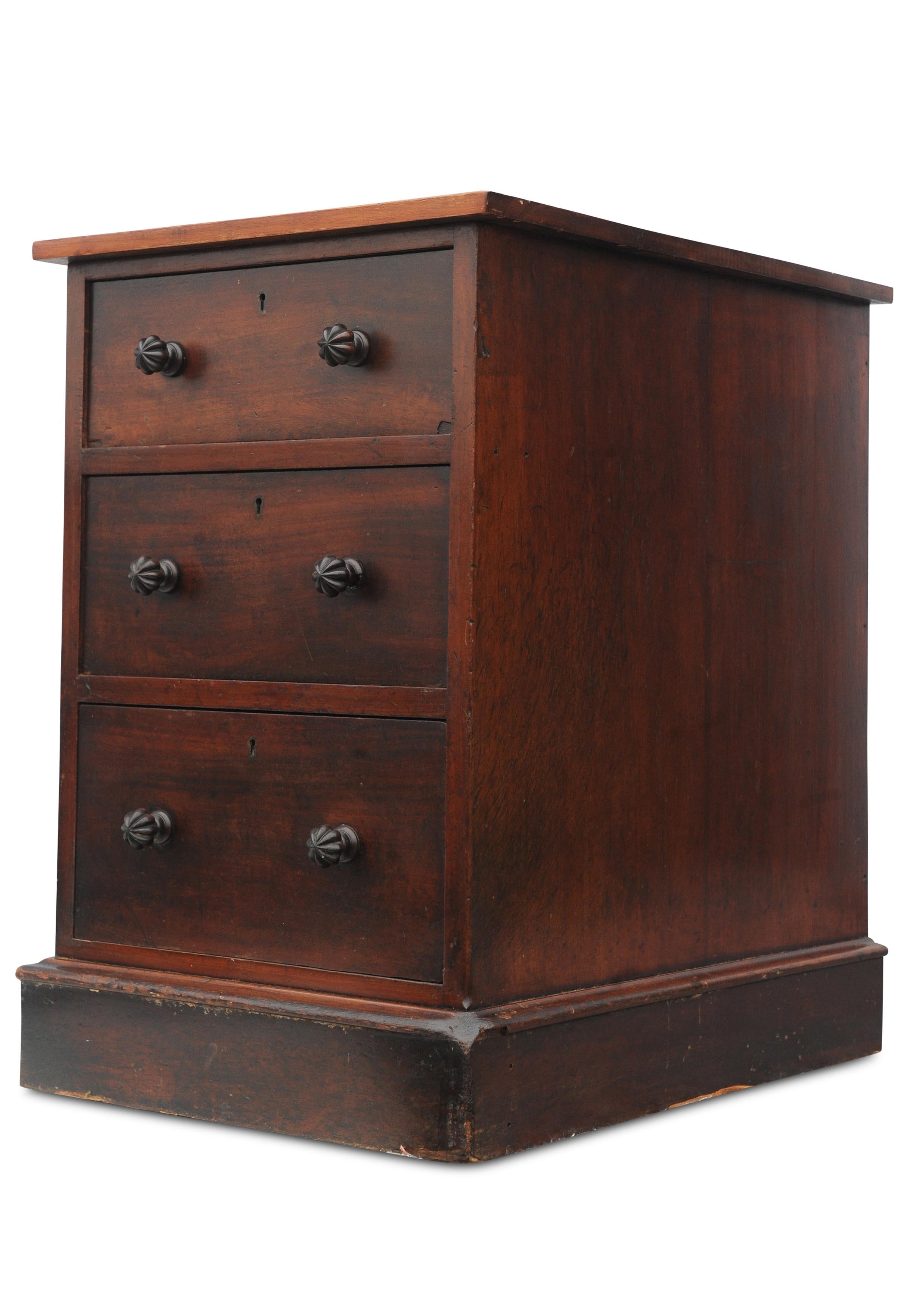 18th Century and Earlier English Antique George III Three Drawer Bedside Tables By W Priest  1790s London For Sale