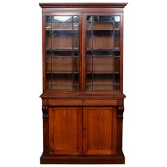 English Antique Georgian Bookcase Glazed Display Cabinet Glazed Dresser Library