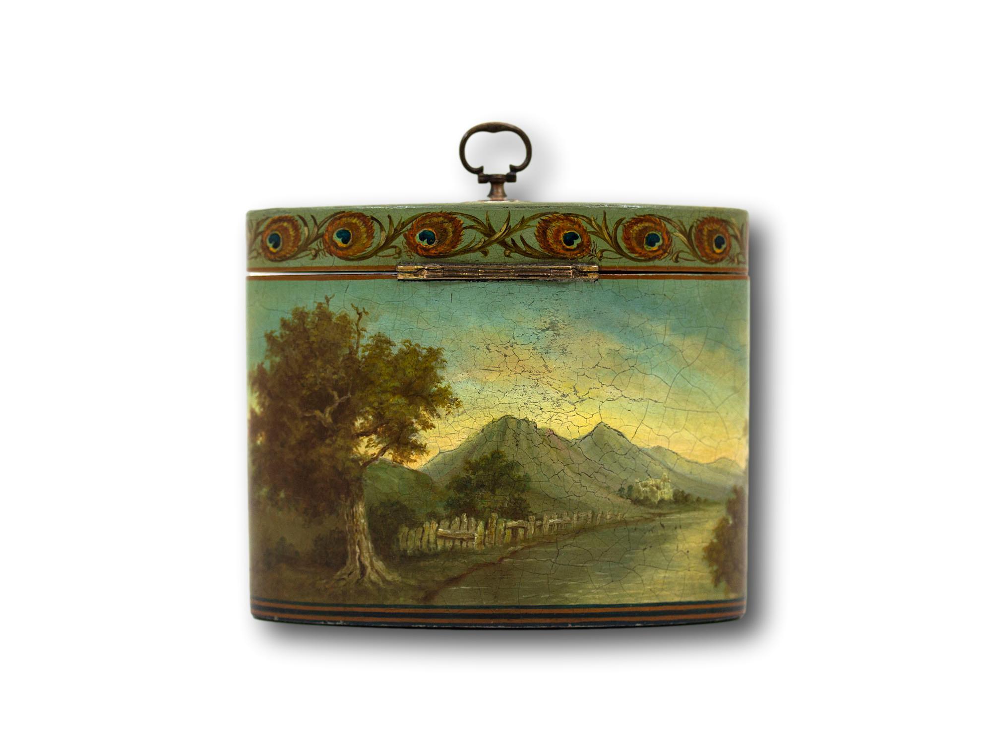 English Antique Georgian Henry Clay Papier Mache Tea Caddy In Good Condition For Sale In Northampton, GB