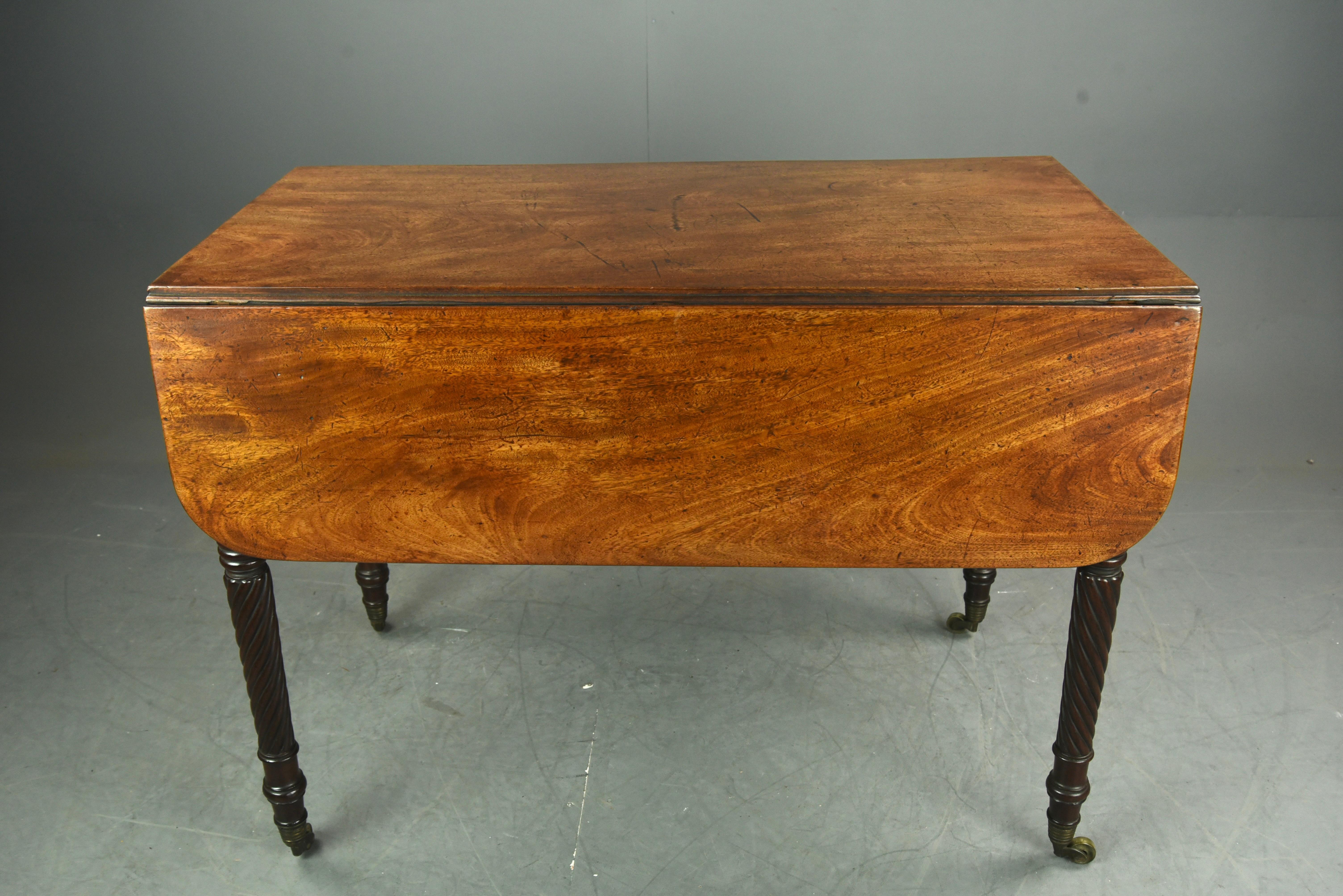 English Antique Georgian Mahogany Drop Leaf Pembroke Table 3