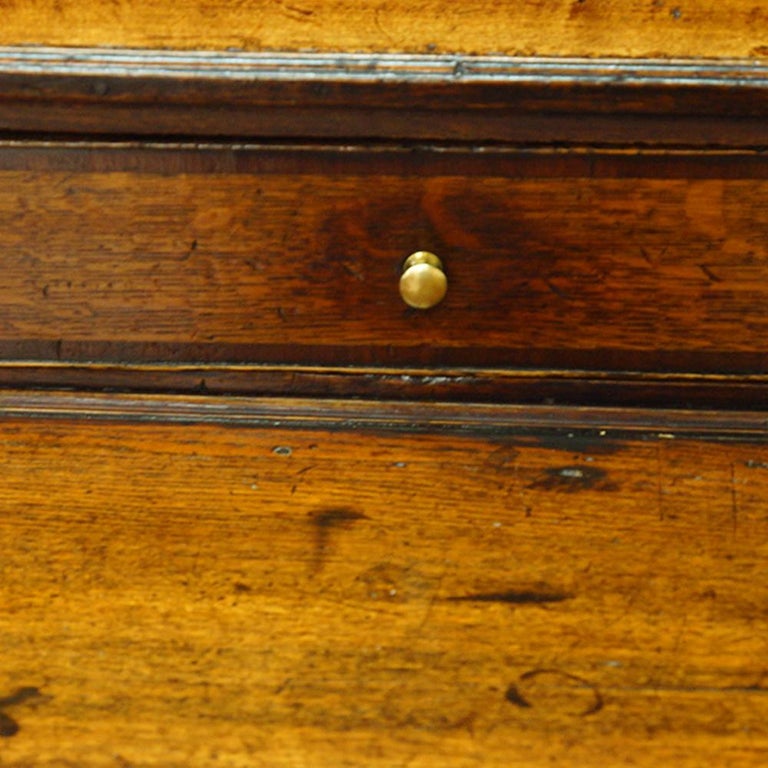 English Antique Georgian Oak Low Dresser Base with Spice Drawers, 18th ...