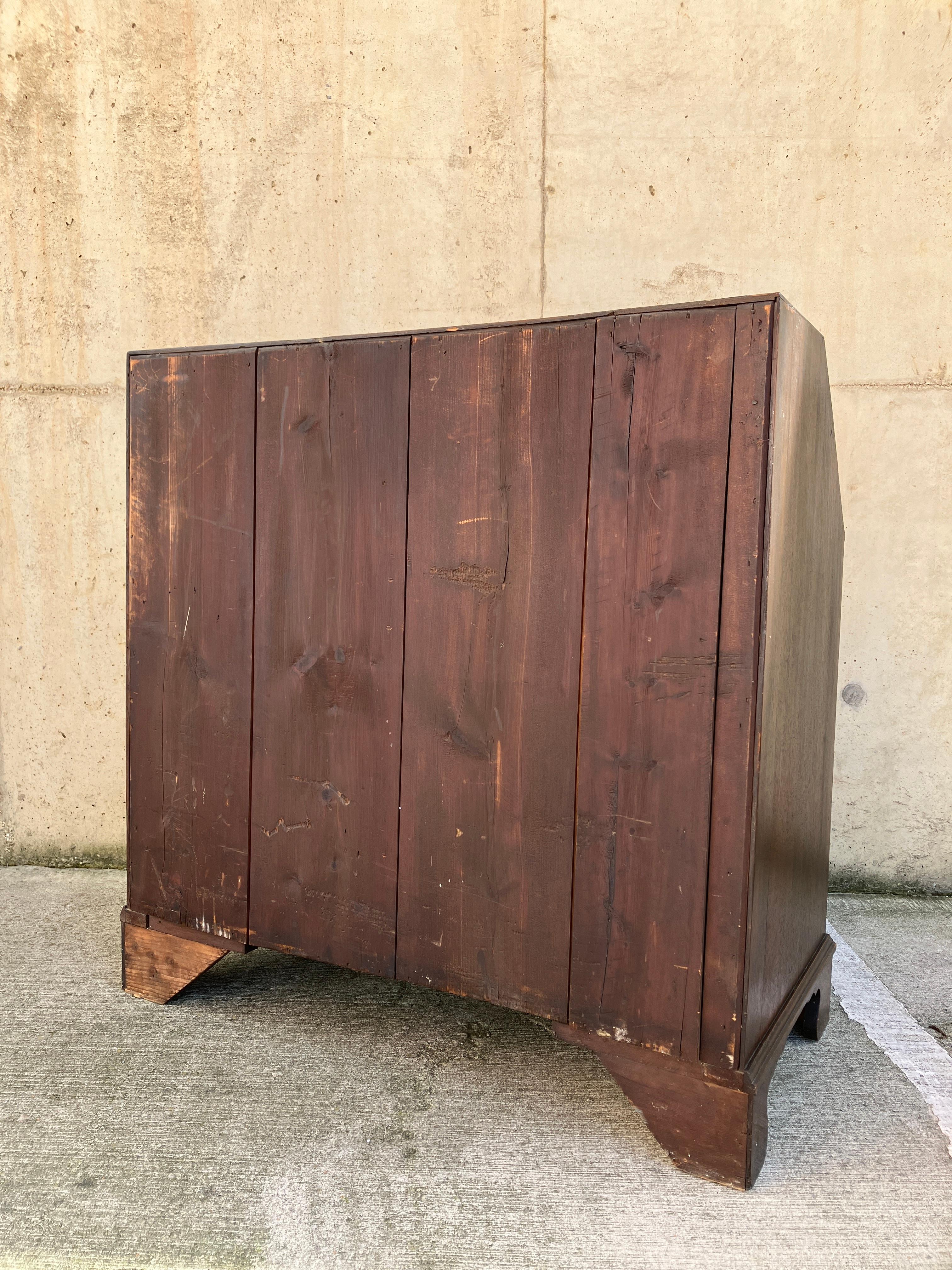 English Antique Georgian Inlaid Solid Oak Bureau / Secretaire c.1800 For Sale 14