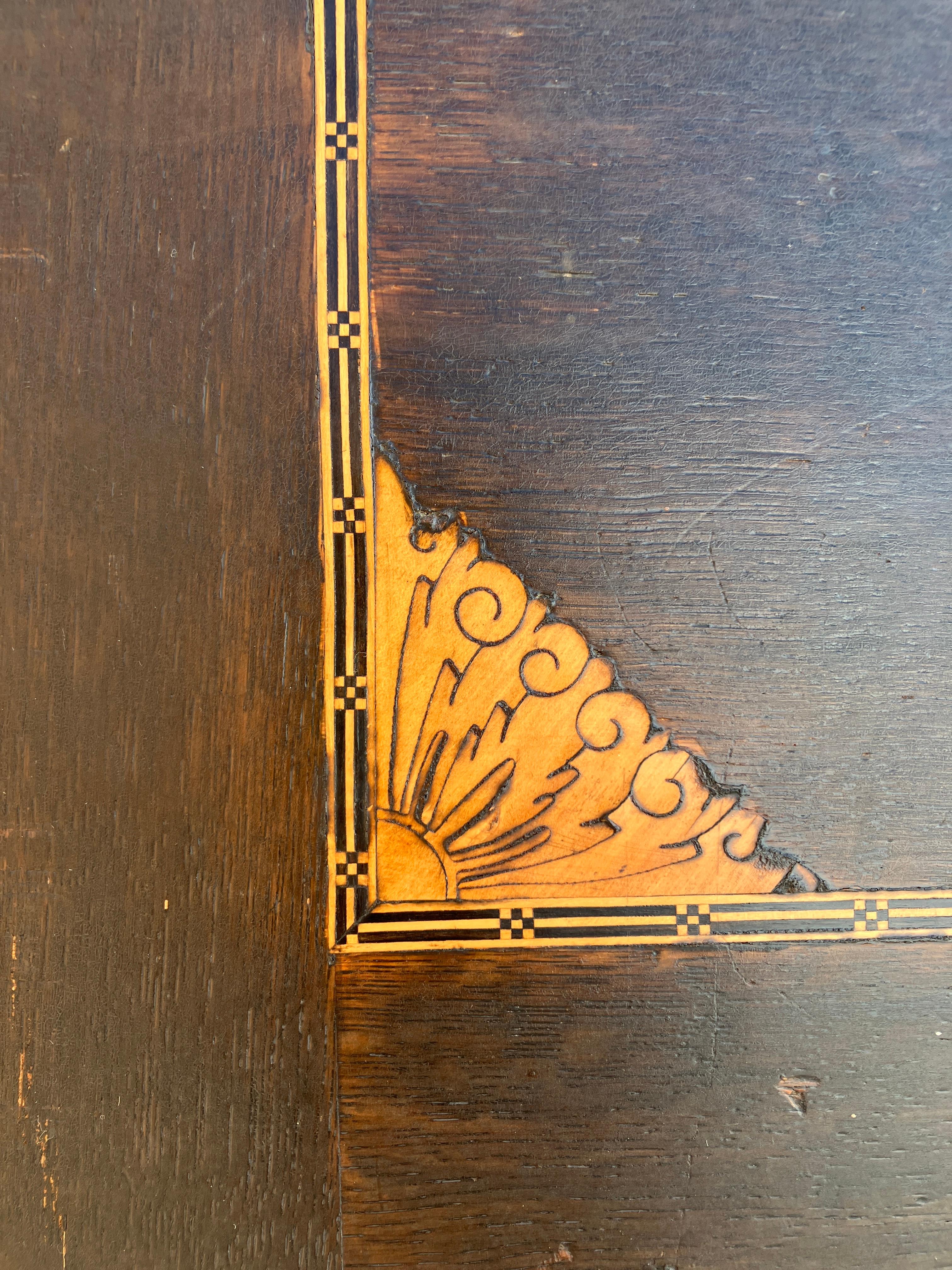 English Antique Georgian Inlaid Solid Oak Bureau / Secretaire c.1800 For Sale 4