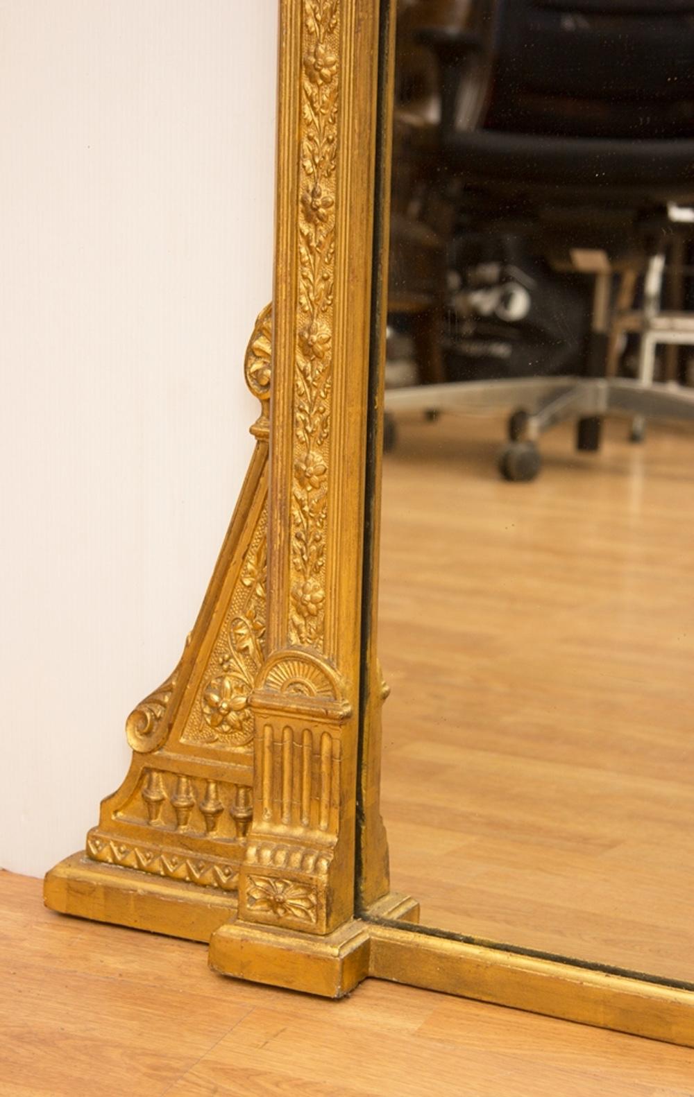 British English Antique Gilded Overmantel Mirror