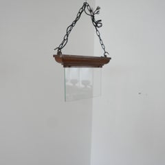 English Antique Glass Light Exit Sign