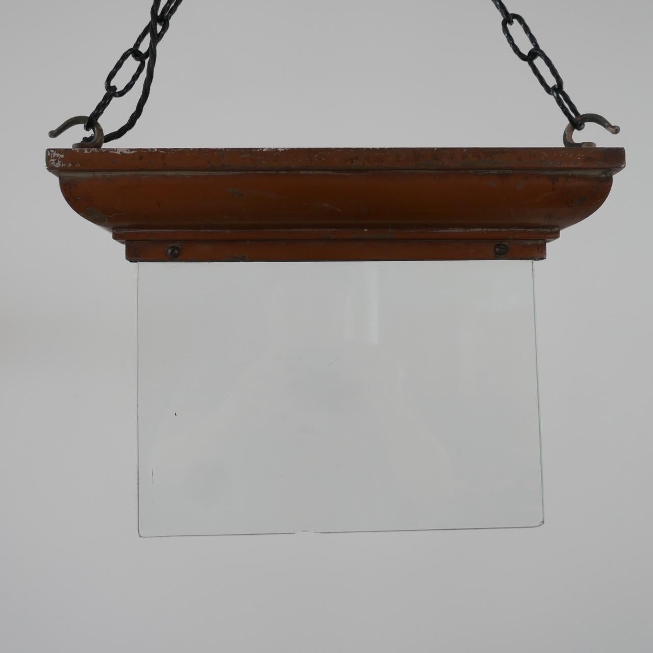 English Antique Glass Light Exit Sign 1