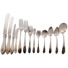 Set di posate in argento inglese antico martellato R&B Servizio di 171 pezzi per la cena