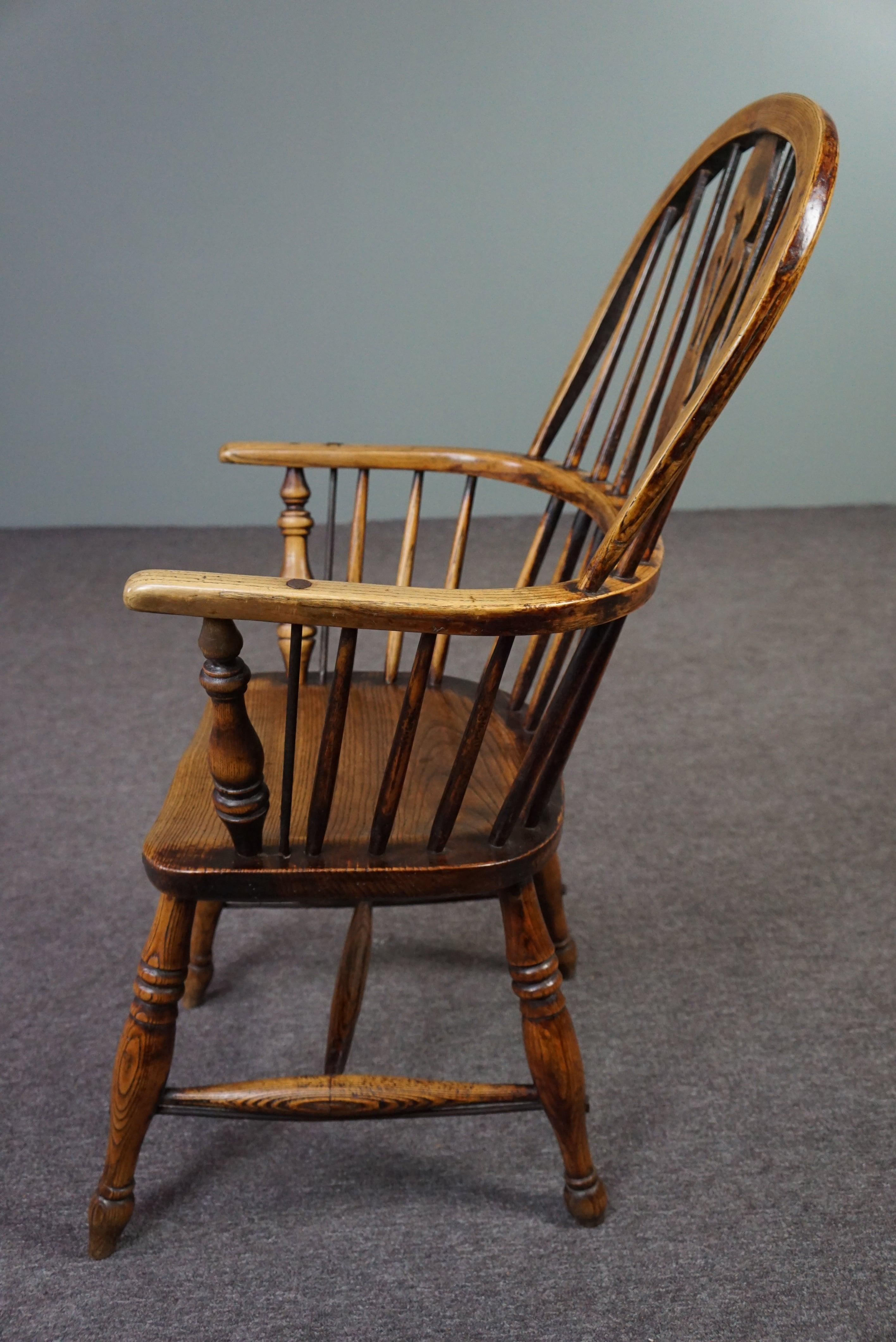 Wood English antique High Back Windsor armchair/chair, 18th century For Sale