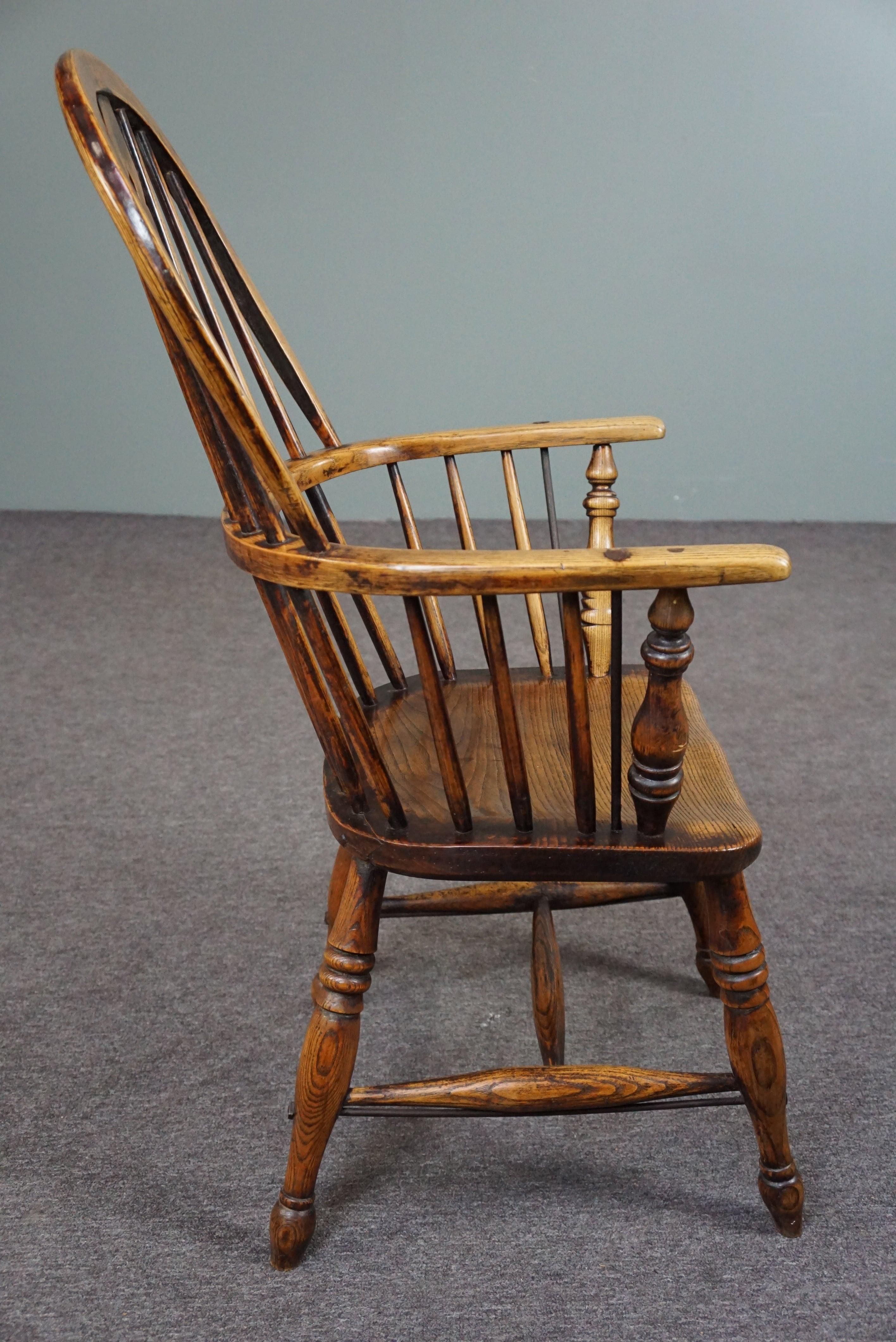 English antique High Back Windsor armchair/chair, 18th century In Good Condition For Sale In Harderwijk, NL