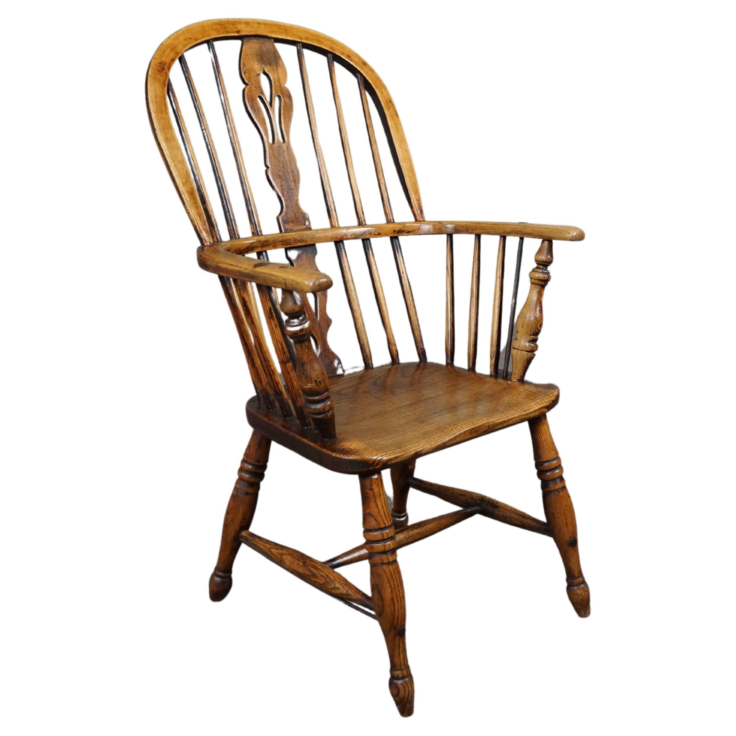Fauteuil/chaise Windsor anglais à haut dossier, XVIIIe siècle
