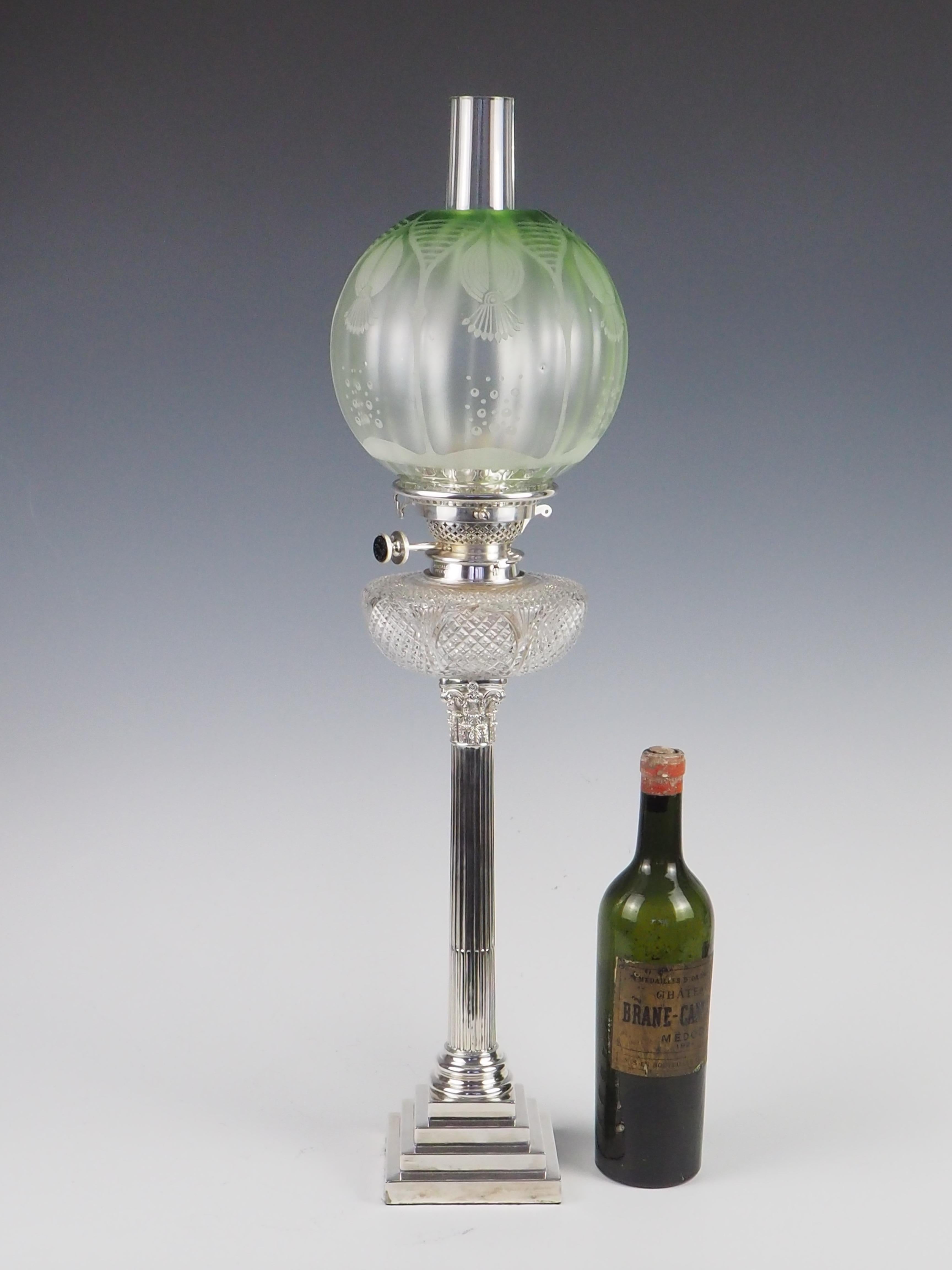 Englische antike Hinks & Sons Silber Öllampe - Downton Abbey Sammlung im Zustand „Gut“ im Angebot in Lincoln, GB