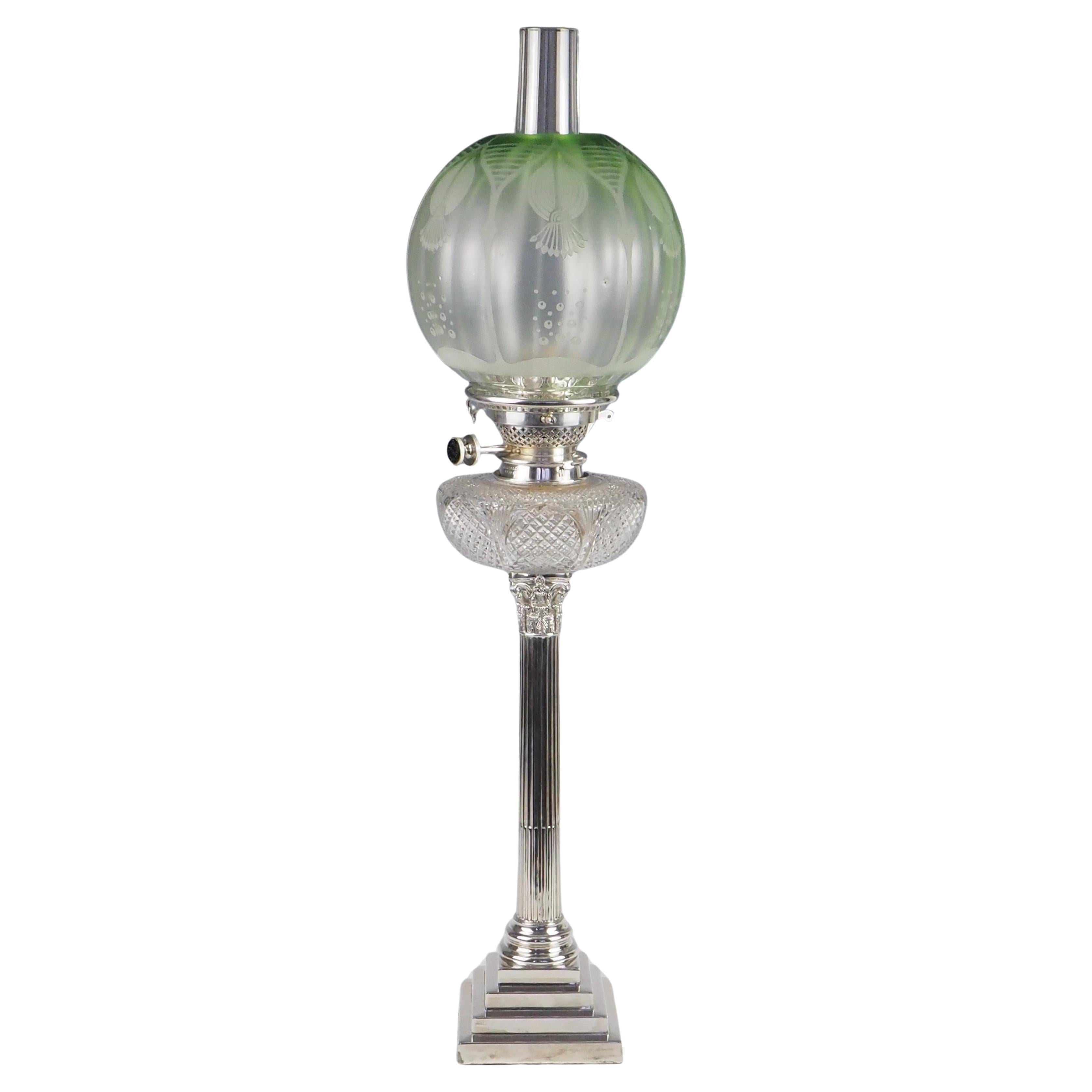 Englische antike Hinks & Sons Silber Öllampe - Downton Abbey Sammlung