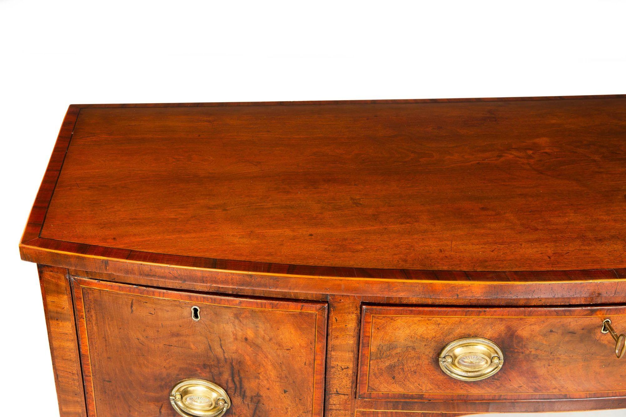 18th Century and Earlier English Antique Inlaid Mahogany Sideboard Circa 1780 For Sale