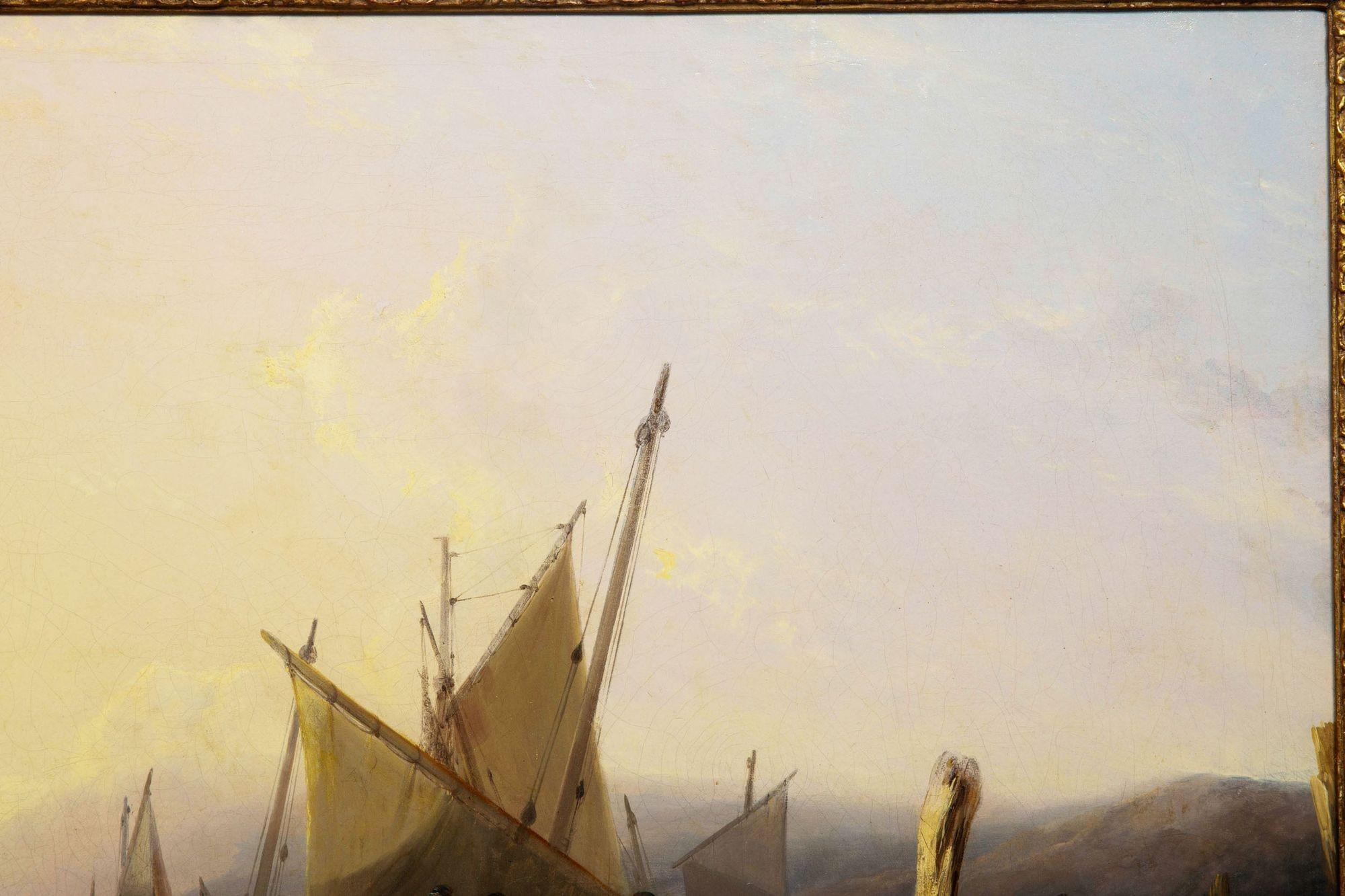 Inglese Antico paesaggio inglese dipinto a olio 