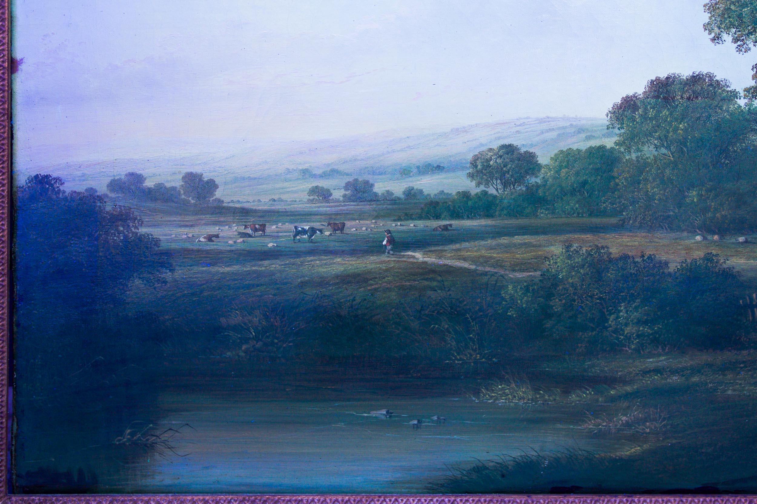 English Antique Landscape Painting of Countryside by Edward Charles Williams 6