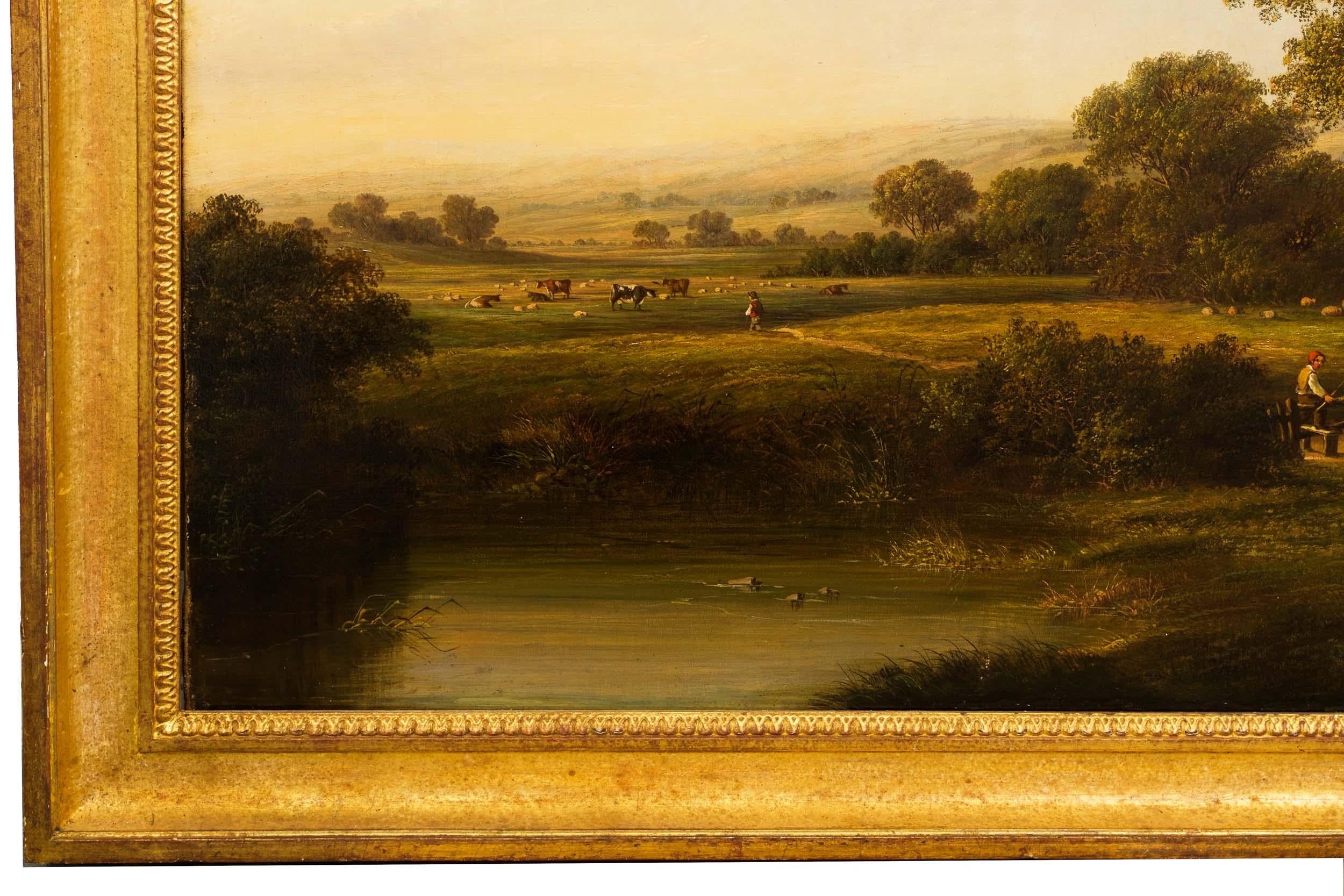 English Antique Landscape Painting of Countryside by Edward Charles Williams 7
