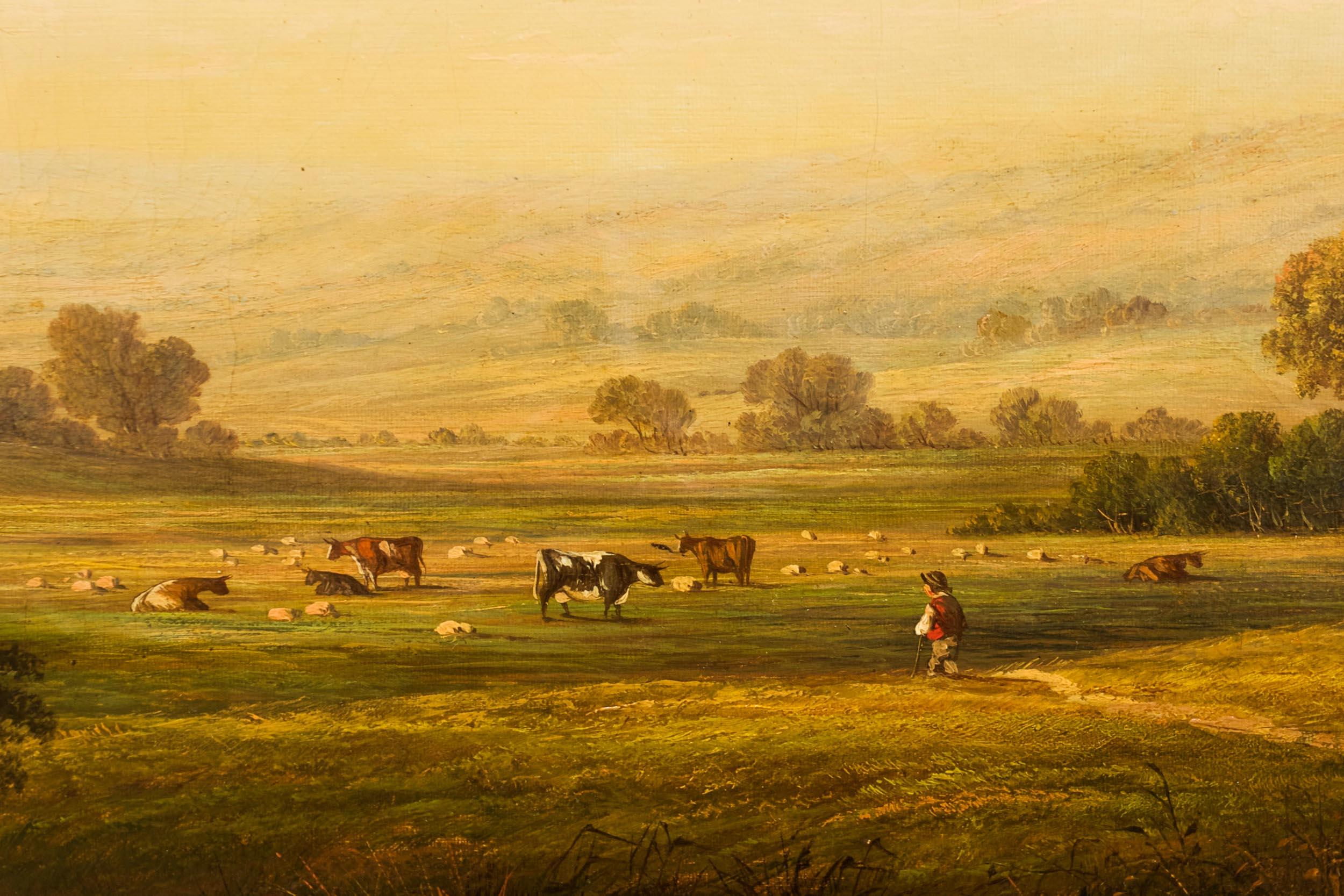 British English Antique Landscape Painting of Countryside by Edward Charles Williams