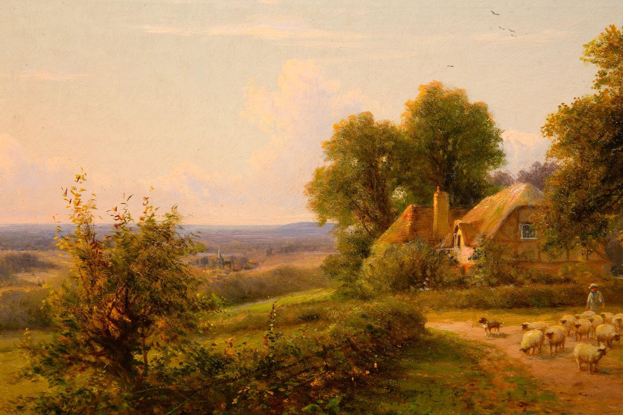 Dipinto antico inglese di paesaggio con pecore di Henry Maidment (1889-1914) in vendita 7