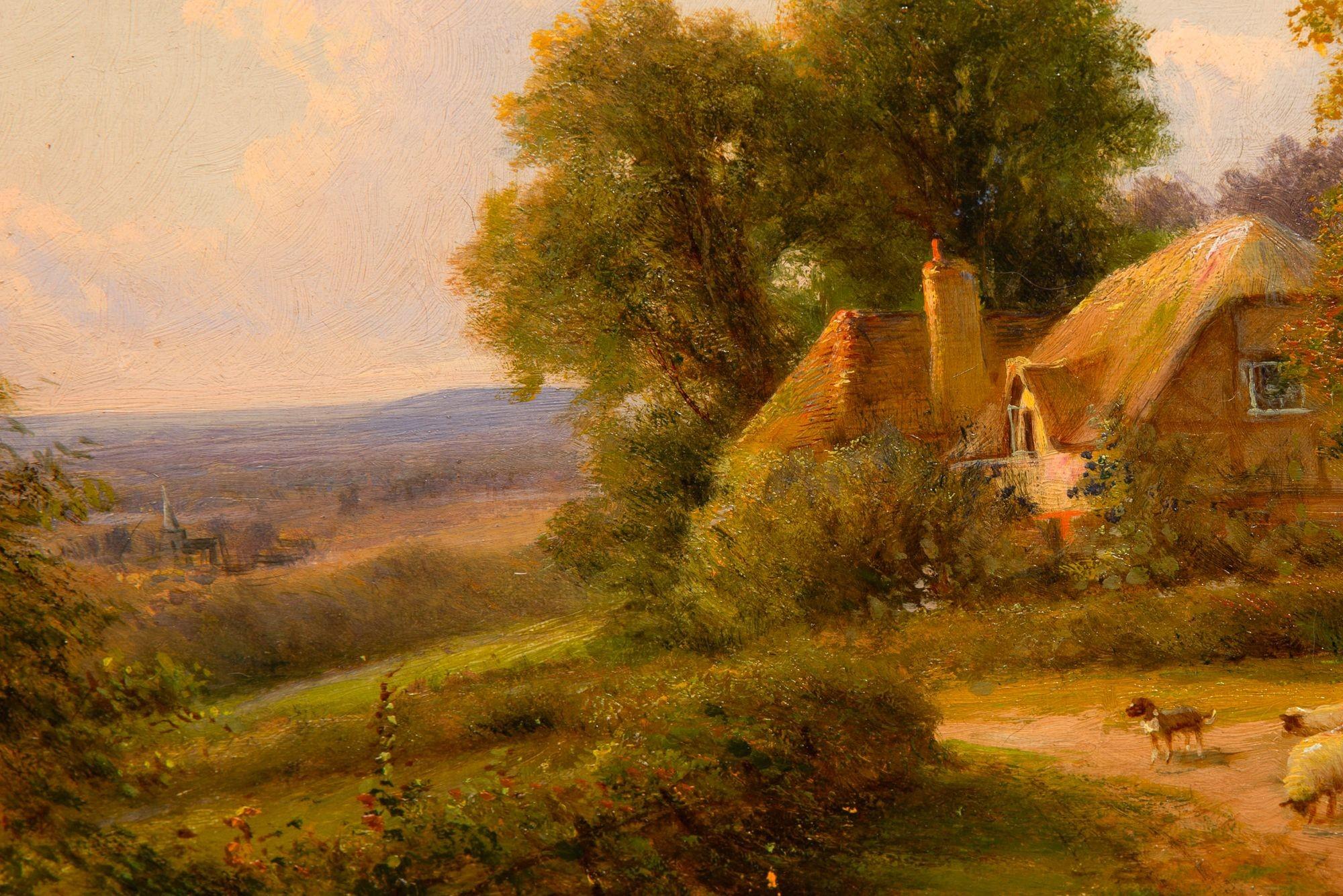 Dipinto antico inglese di paesaggio con pecore di Henry Maidment (1889-1914) in vendita 8