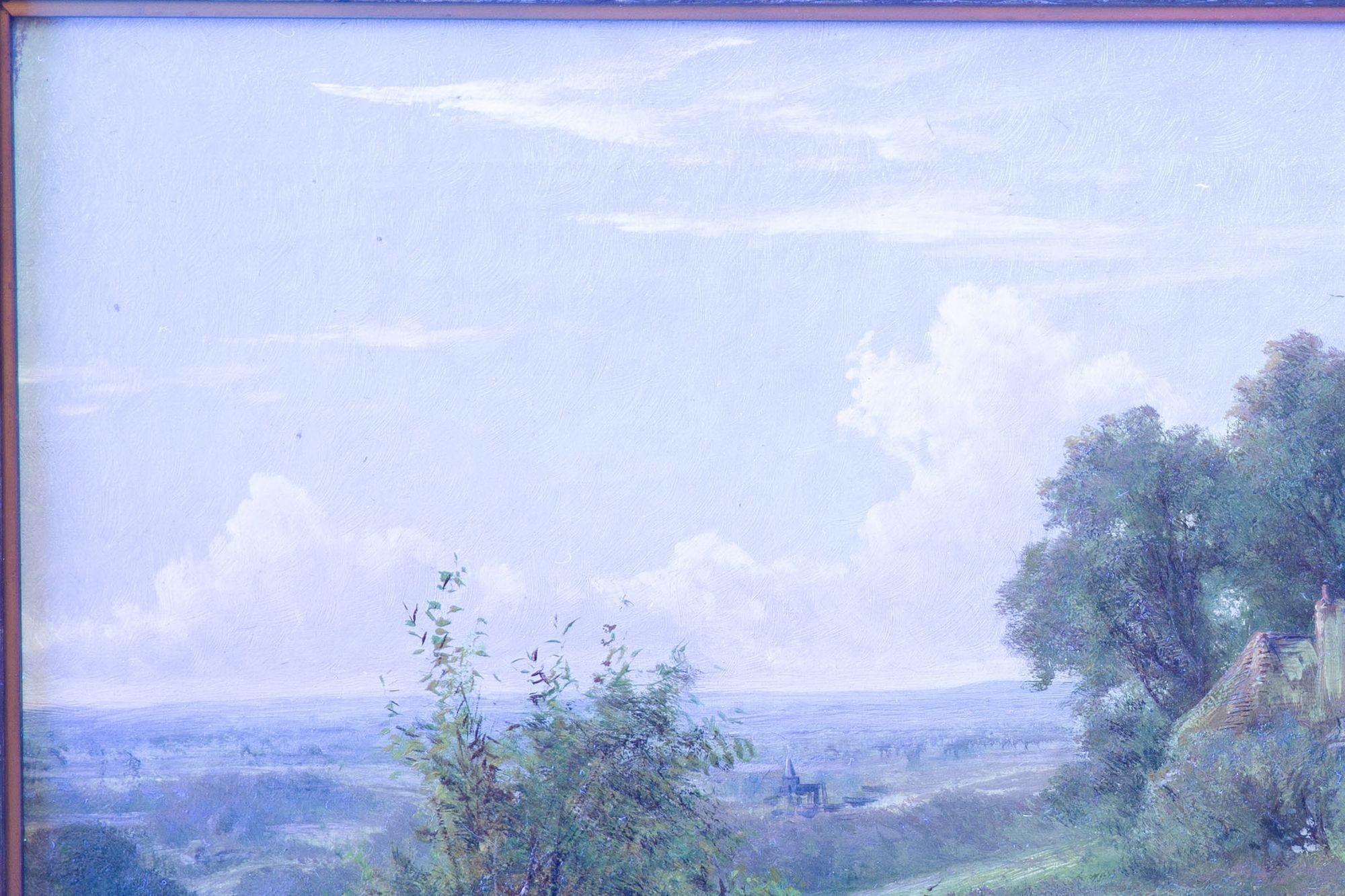 Dipinto antico inglese di paesaggio con pecore di Henry Maidment (1889-1914) in vendita 9