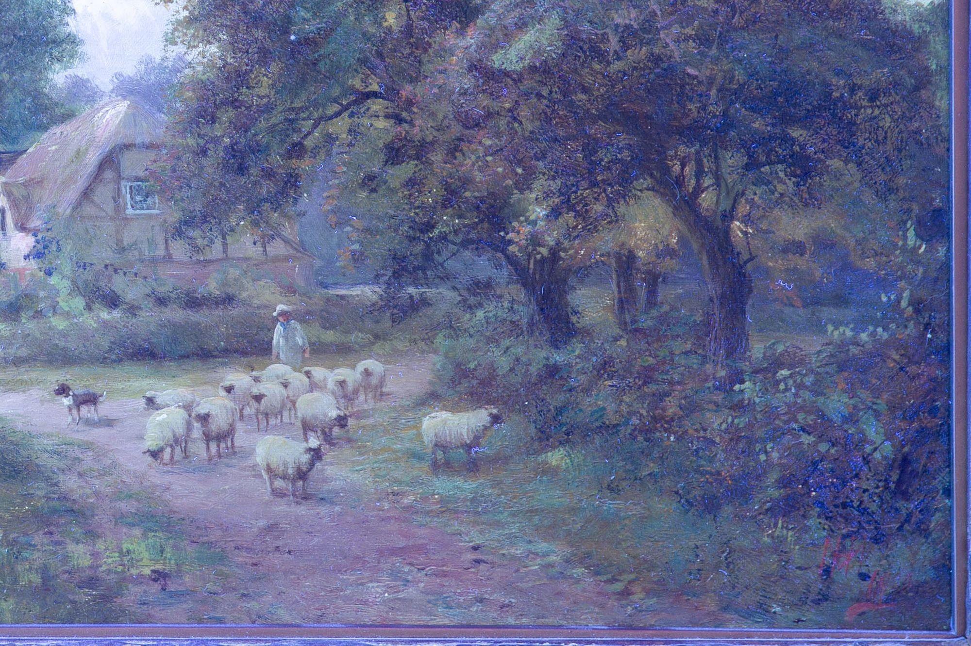 Dipinto antico inglese di paesaggio con pecore di Henry Maidment (1889-1914) in vendita 12