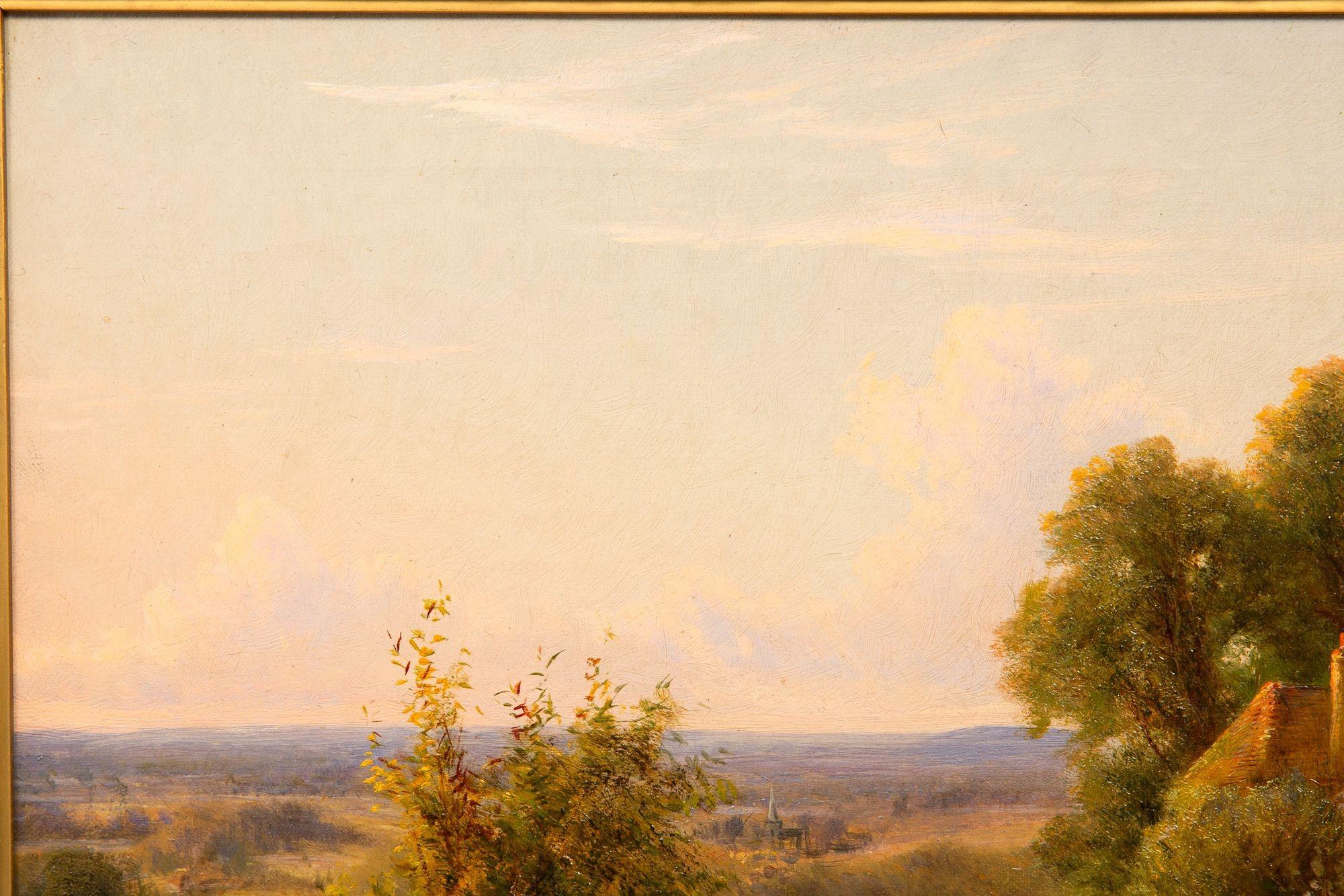 Inglese Dipinto antico inglese di paesaggio con pecore di Henry Maidment (1889-1914) in vendita