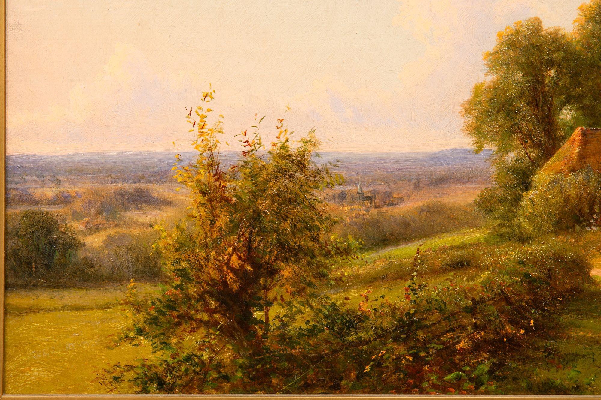 Dipinto antico inglese di paesaggio con pecore di Henry Maidment (1889-1914) In condizioni buone in vendita a Shippensburg, PA