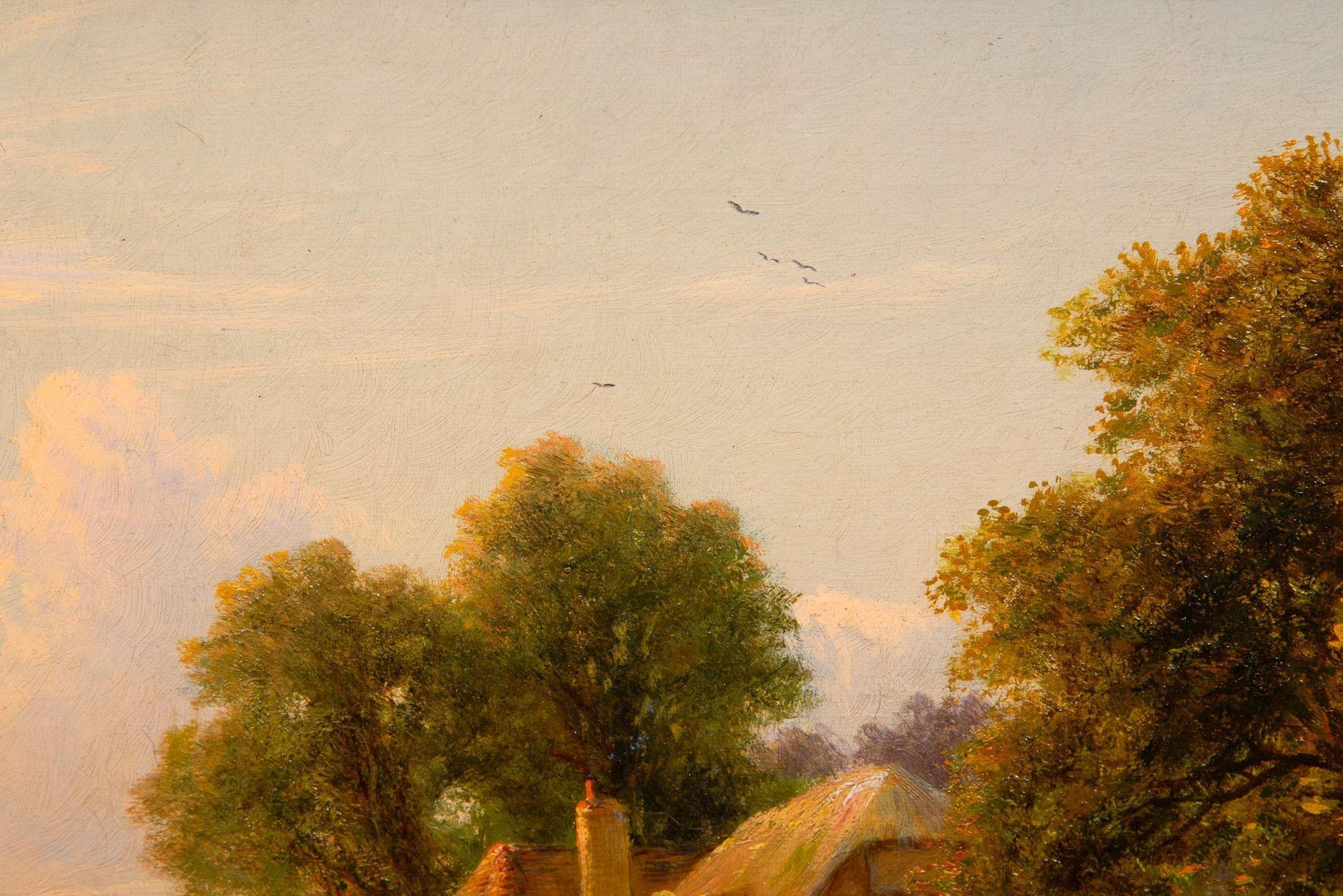 Dipinto antico inglese di paesaggio con pecore di Henry Maidment (1889-1914) in vendita 1