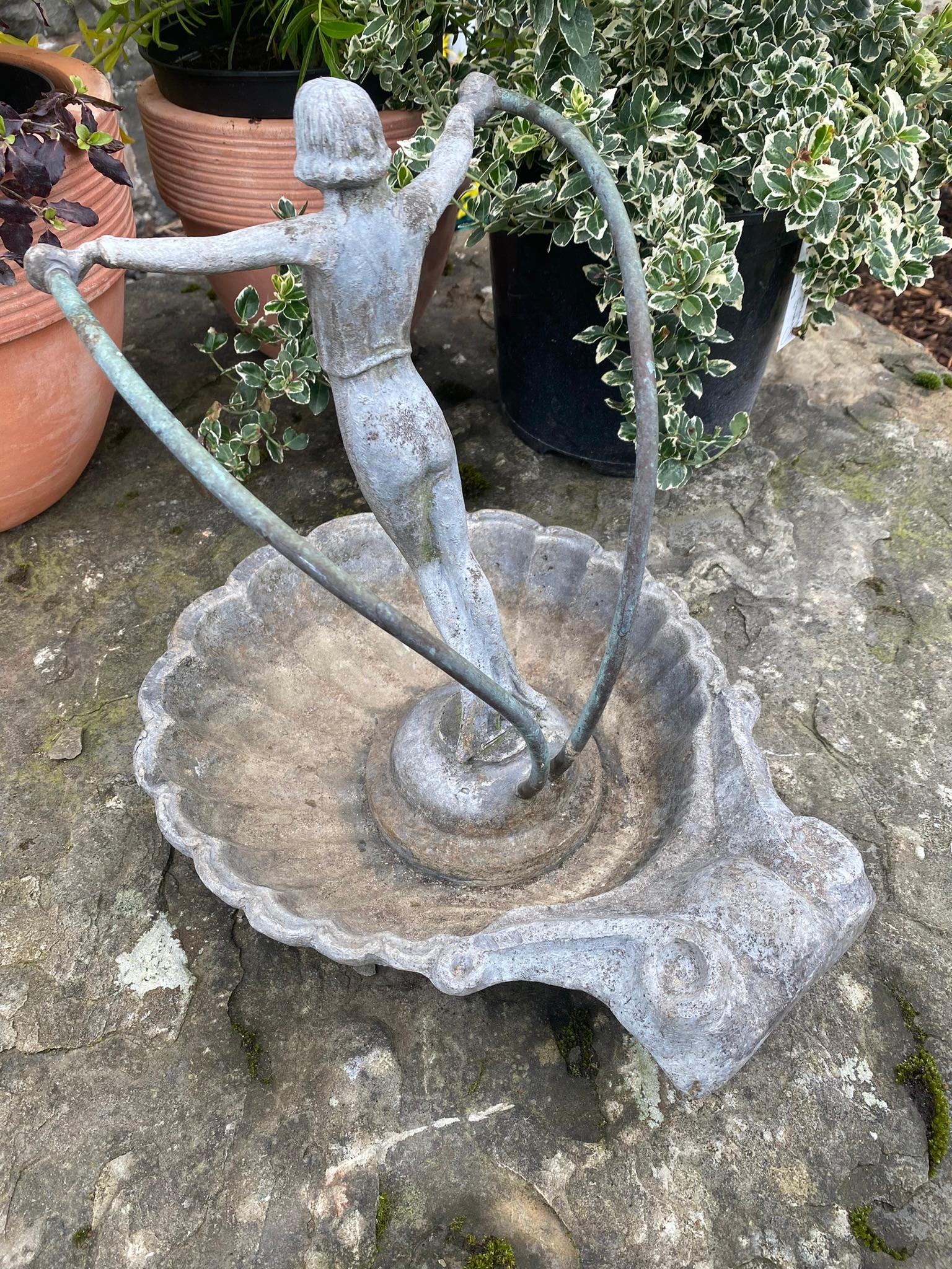 English Antique Lead Figural Fountainhead Ornamental Garden Fountain Feature For Sale 4