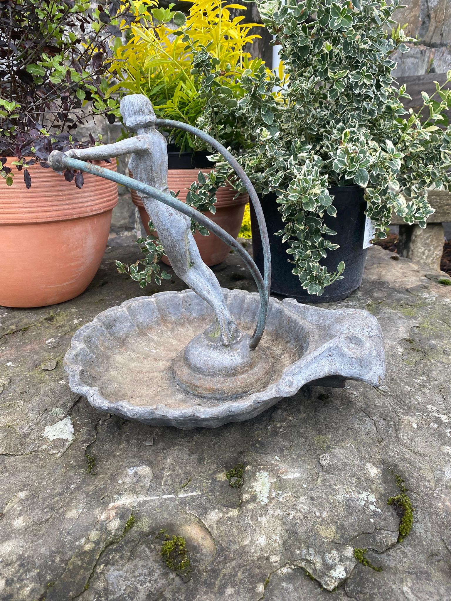 English Antique Lead Figural Fountainhead Ornamental Garden Fountain Feature For Sale 7