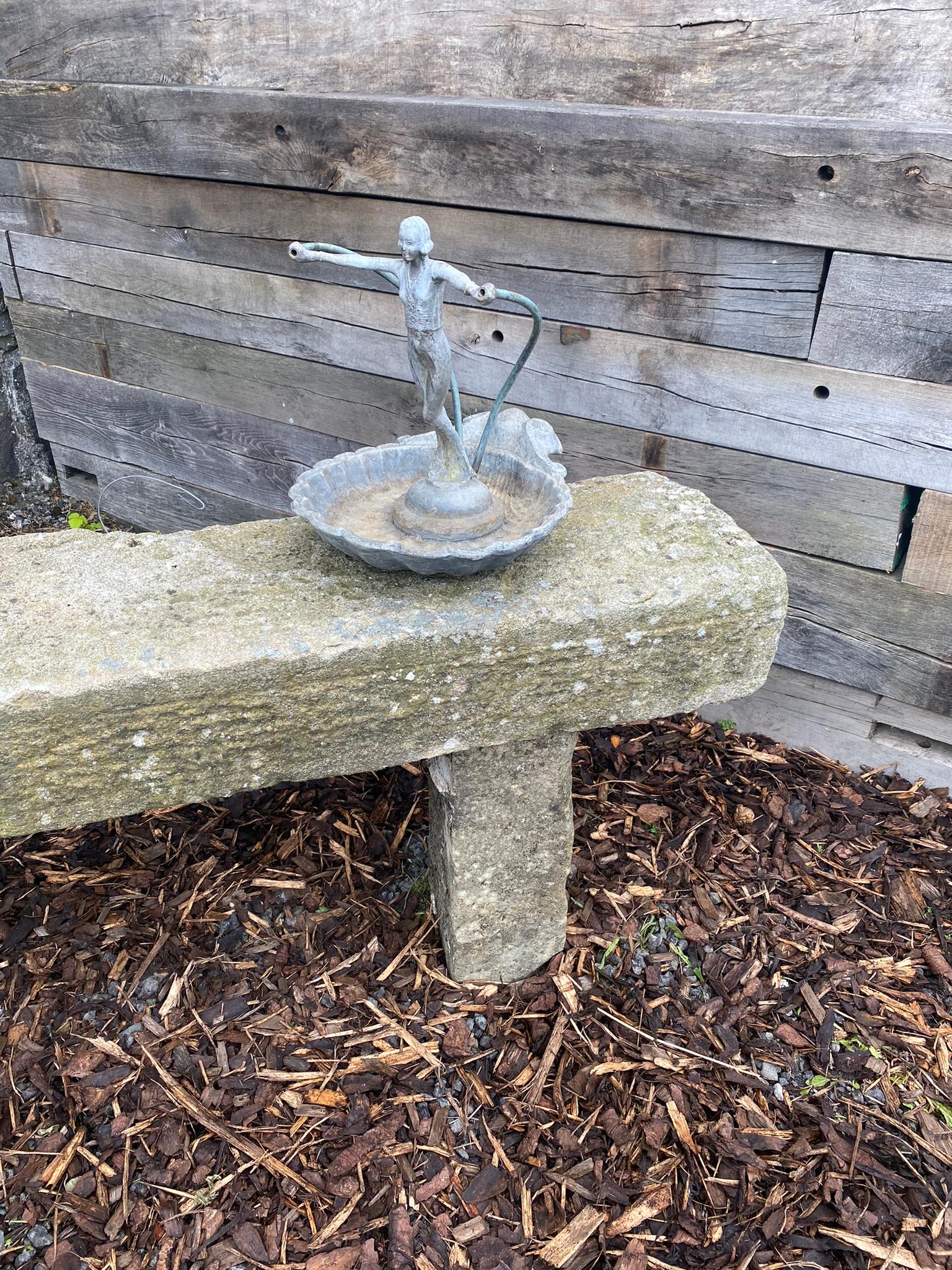 English Antique Lead Figural Fountainhead Ornamental Garden Fountain Feature For Sale 11