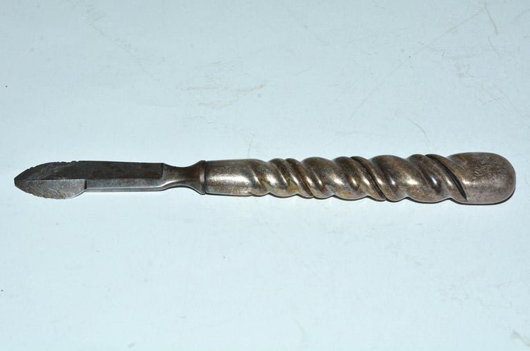 English Antique Letter Opener with Sterling Handle For Sale at 1stDibs