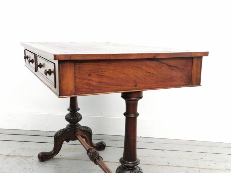 English Antique Mahogany 19th Century Library Table Writing Desk For ...