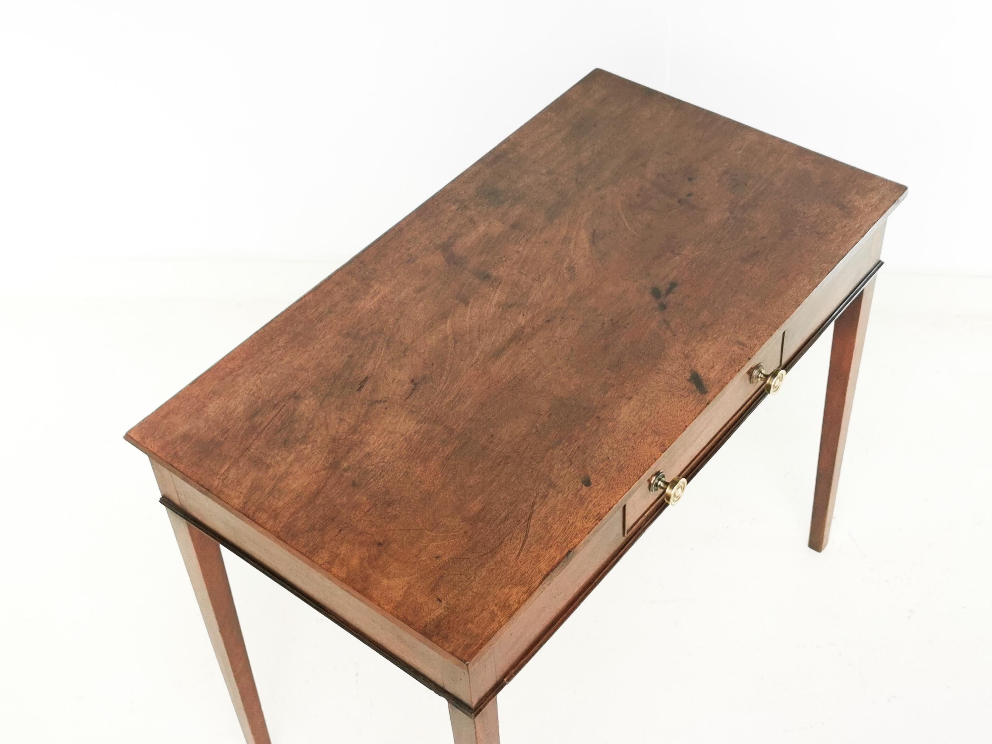 English Antique Mahogany 19th Century Side Table Writing Desk 1