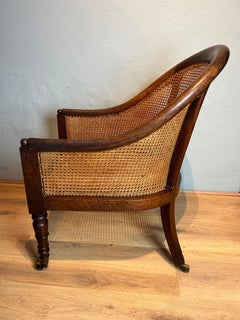 English Antique Mahogany Bergere Chair by Gillows