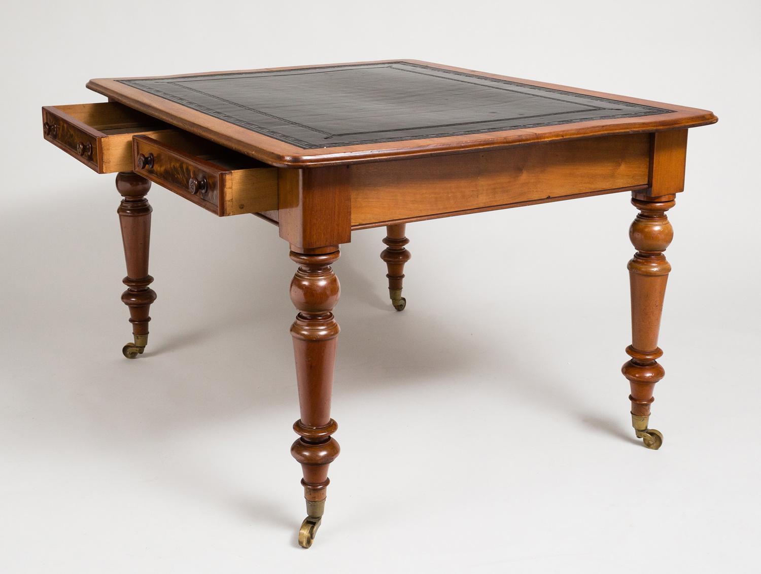 British English Antique Mahogany Writing Table, circa 1840 For Sale