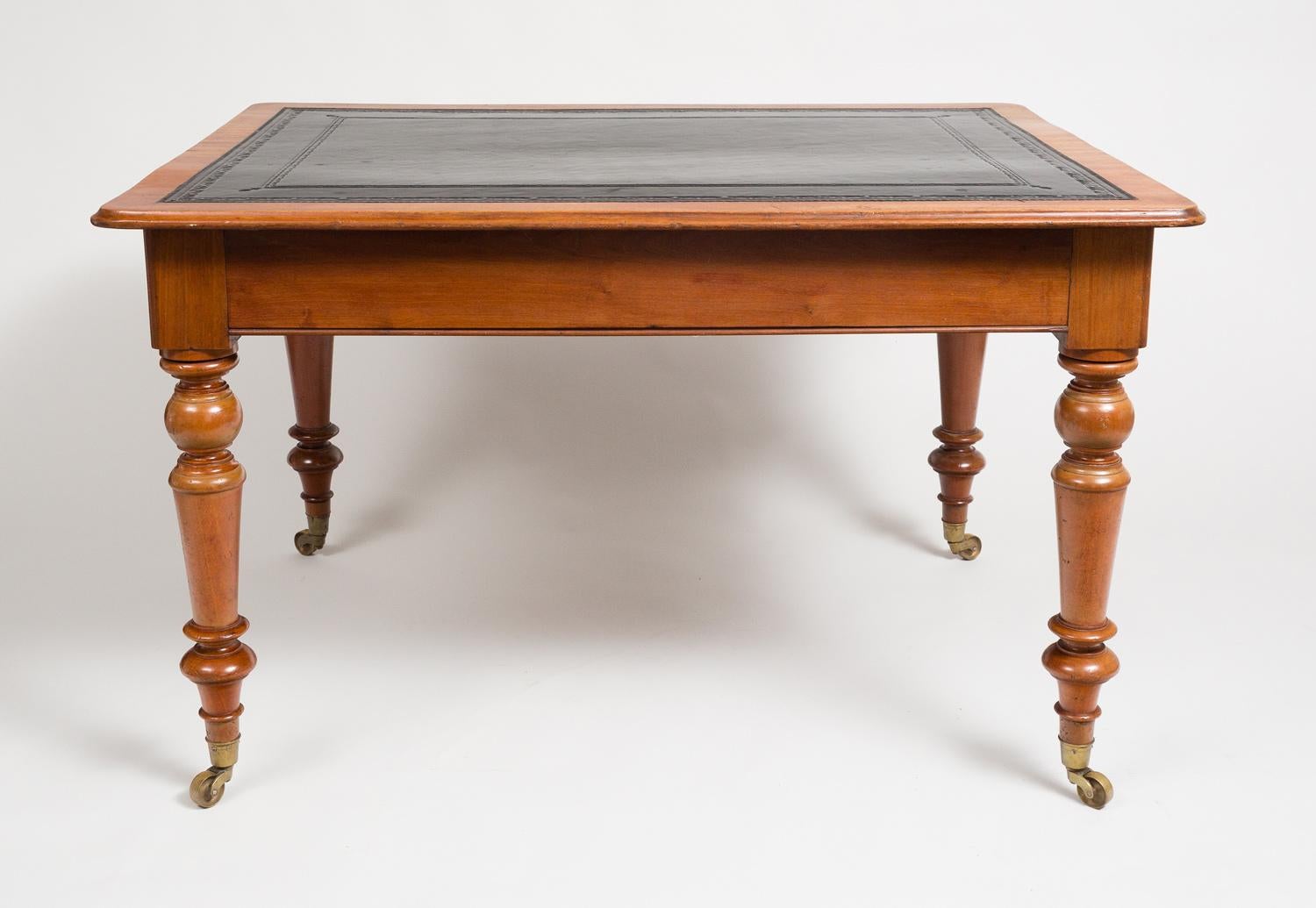 19th Century English Antique Mahogany Writing Table, circa 1840 For Sale