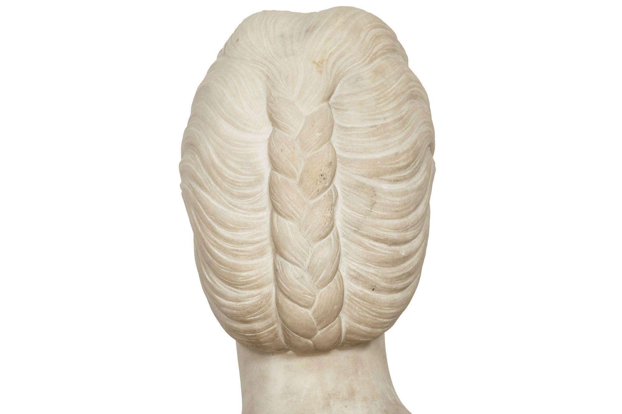 English Antique Marble Bust “Lady Layard” by John Warrington Wood ca. 1870 For Sale 2