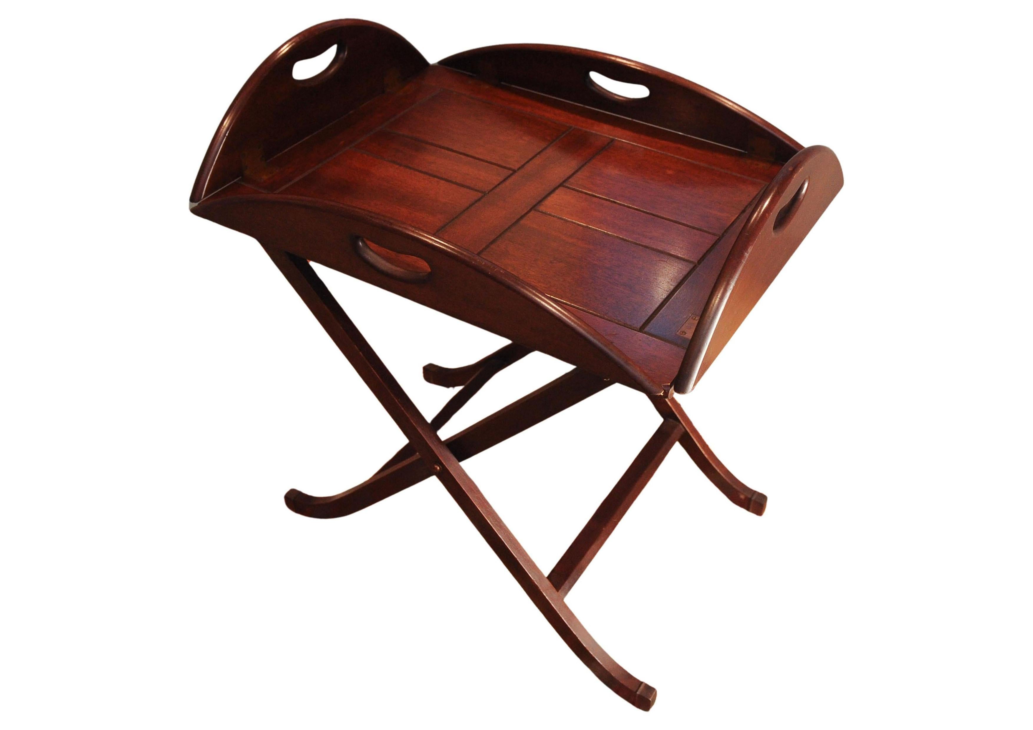 Ancien plateau de cuisine et son stand pliant, de style anglais et de style militaire Campaigner Design/One en vente