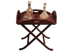 English Antique Military Campaign Design Butlers Tray and Folding Stand English Antique Military Campaign Design Butlers Tray and Folding Stand