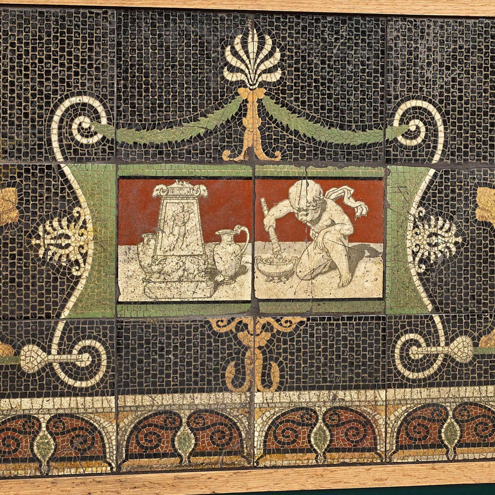 English Antique Minton Tile Roman Style Mosaic Wall Panel (Englisch) im Angebot