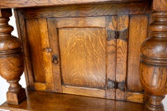 English Antique Narrow Court Cupboard Golden Oak Country House Hallway Cabinet
